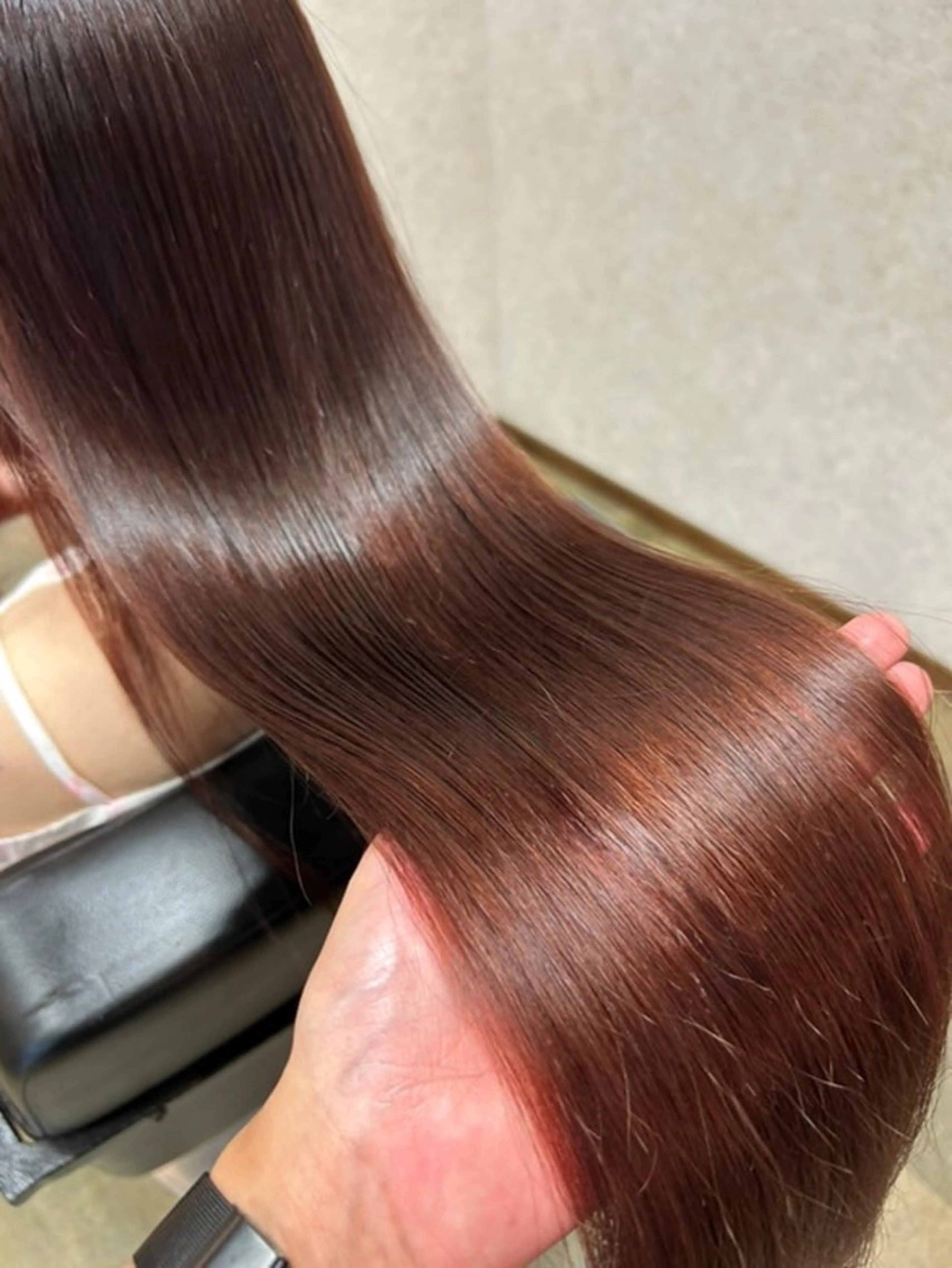 ロング カラー ブリーチ ボルドーカラー ブリーチなしカラー カット ヘアカラー Blanc blanc所属・三川 啓英 / Blancblancのヘアスタイル