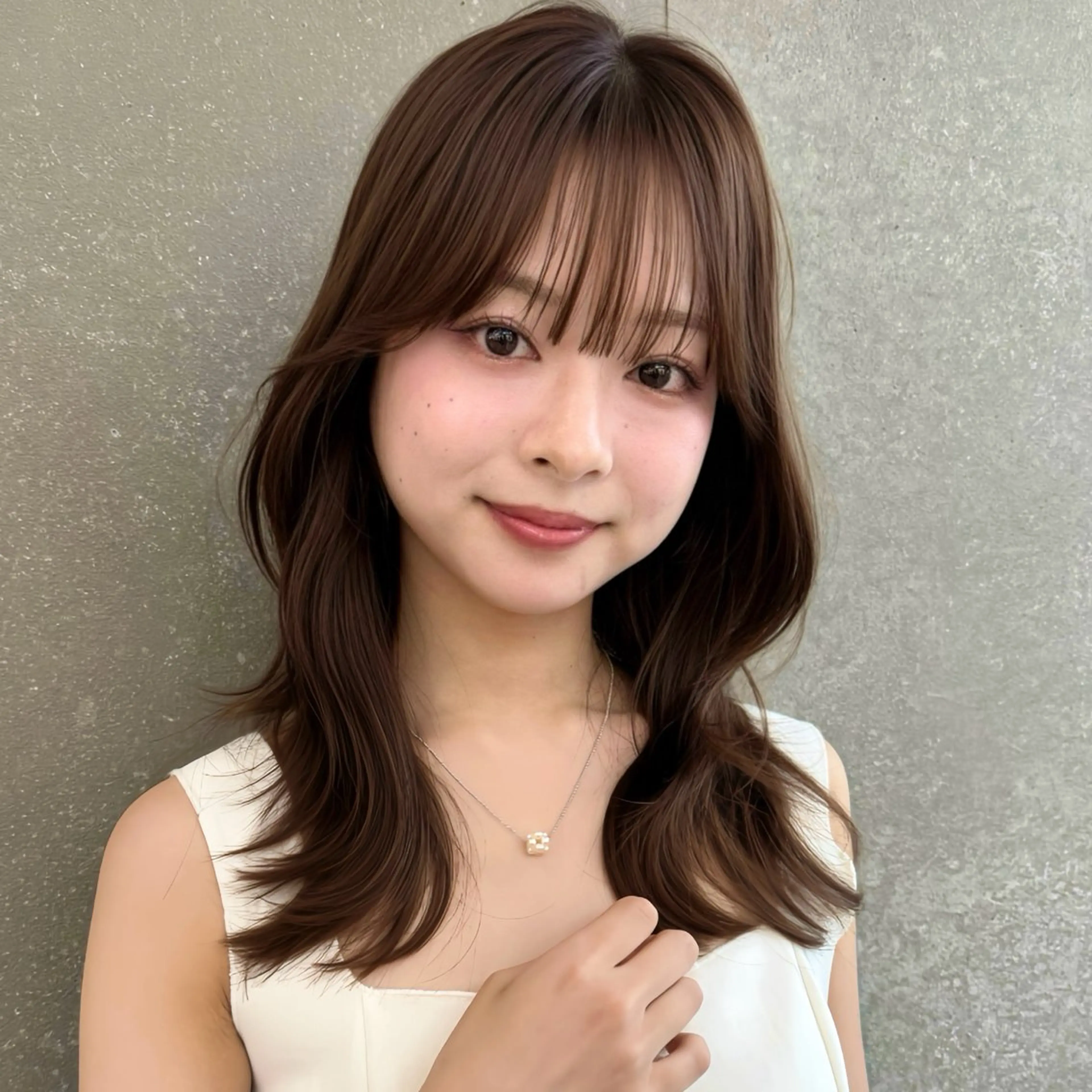 セミロング カラー くびれヘア 顔周りカット レイヤーカット ローレイヤー カット ヘアカラー トリートメント 韓国レイヤー🇰🇷 /縮毛💎/月音のヘアスタイル