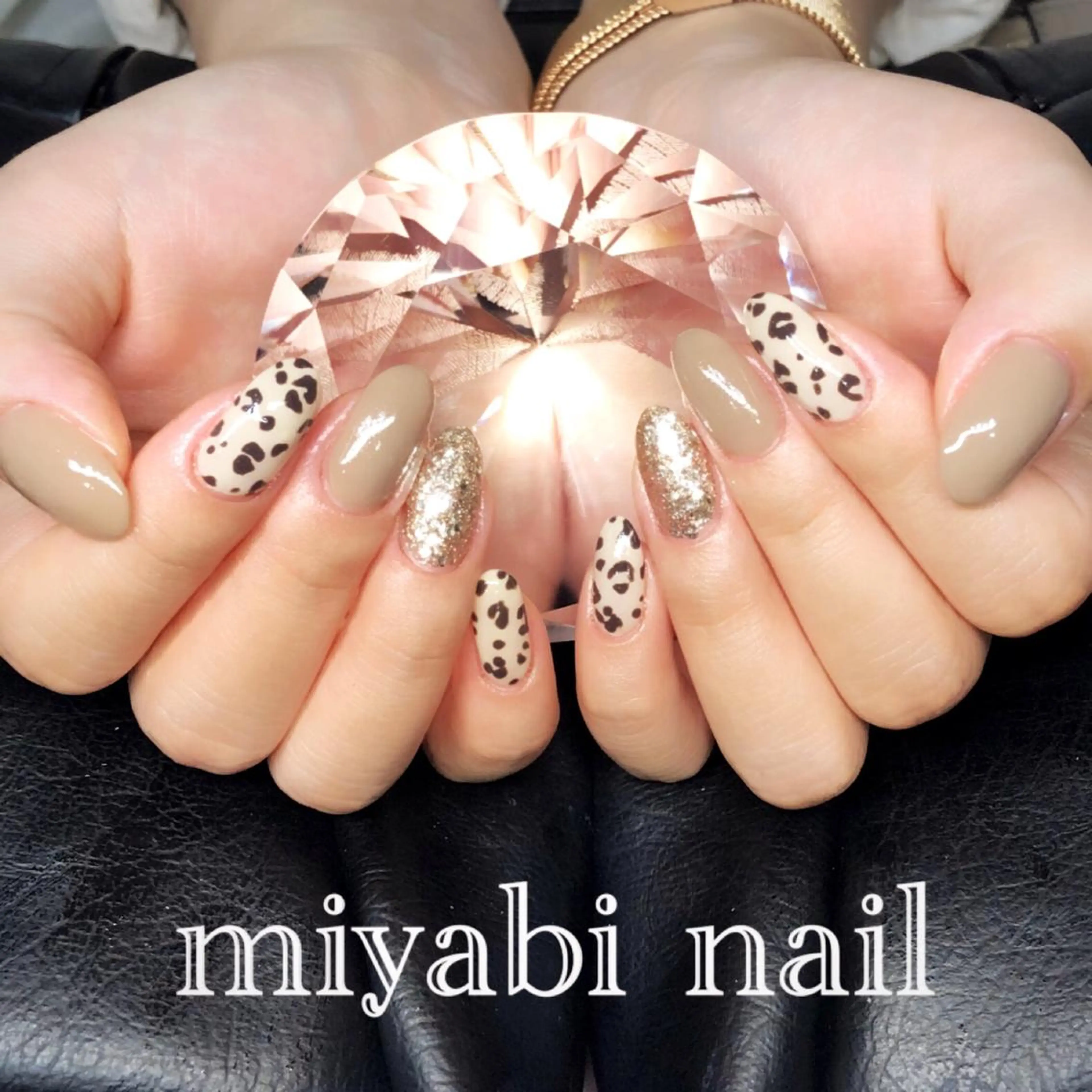 ネイル アニマル柄 アートネイル ジェルネイル 持ち込み ハンドネイル miyabi nail 桂川駅近くのネイルデザイン