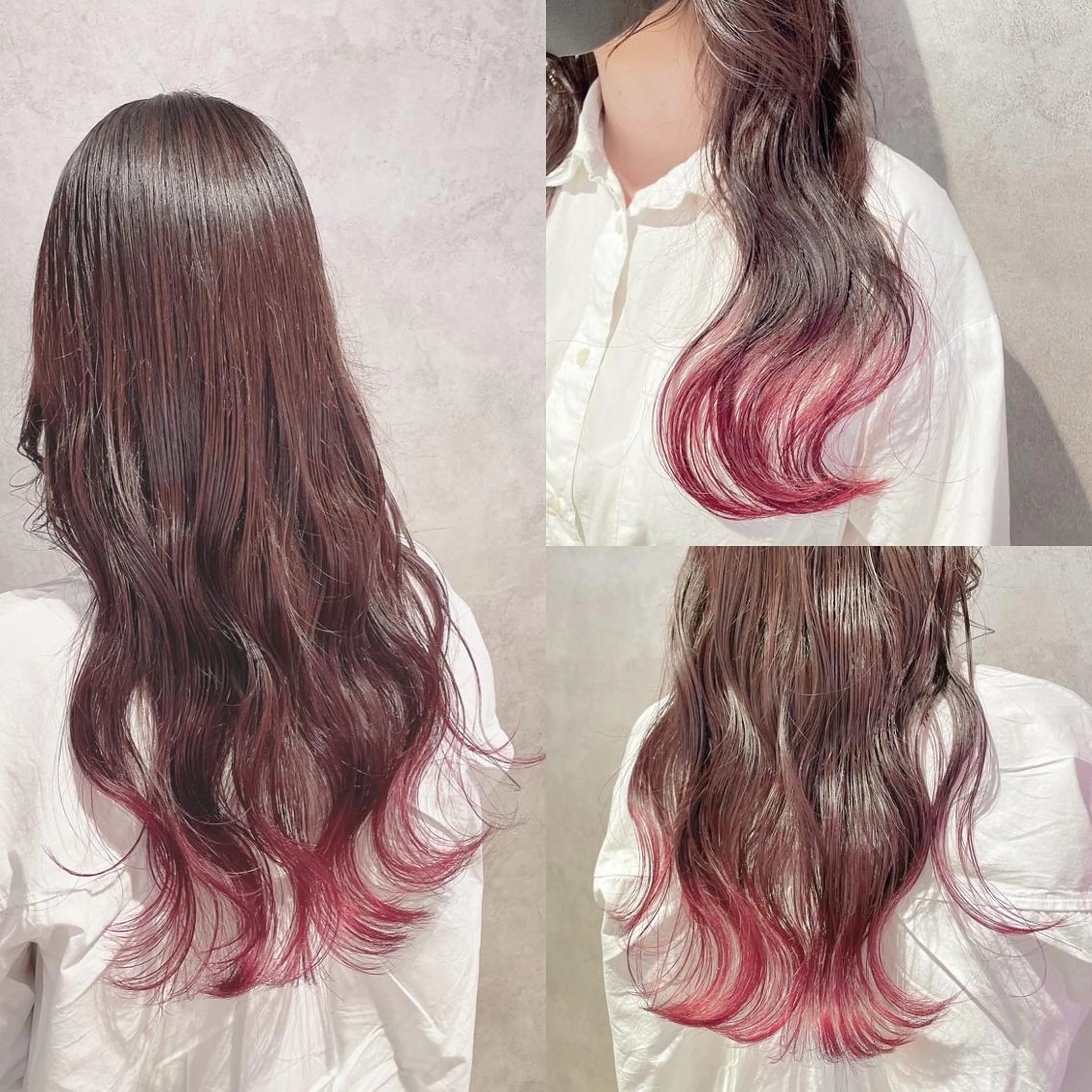 ロング カラー ブリーチ ピンクカラー ヘアカラー トリートメント 渋谷:インナーカラー ／🍒エリカ🍒のヘアスタイル