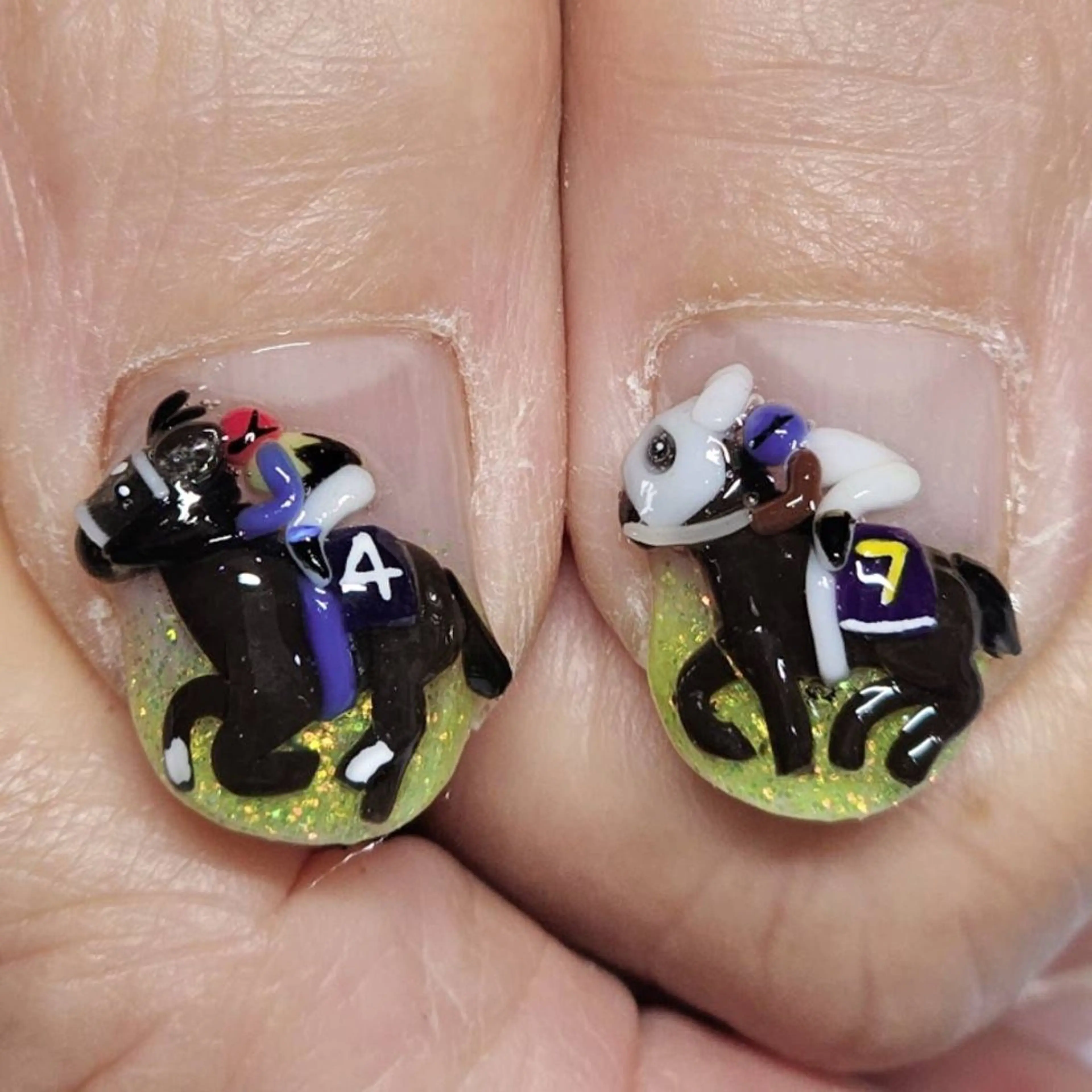 ネイル アートネイル グラデーション グリーン ラメ(グリッター) ハンドネイル よしだ ひろきのネイルデザイン