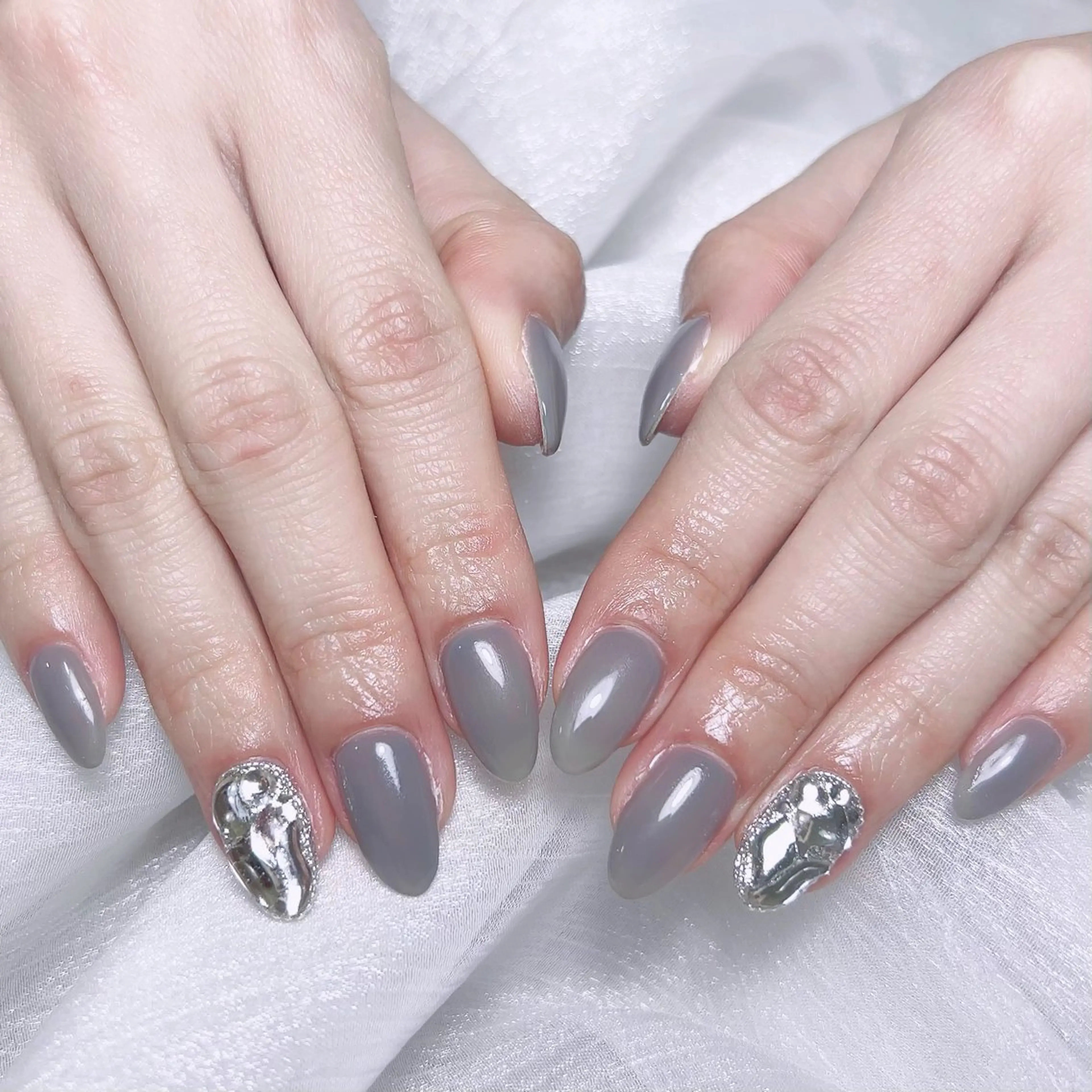 メンズ ネイル メンズ韓国風 アートネイル オーロラネイル ガーリー キラキラネイル ハンドネイル Nail salon 木にいるのネイルデザイン