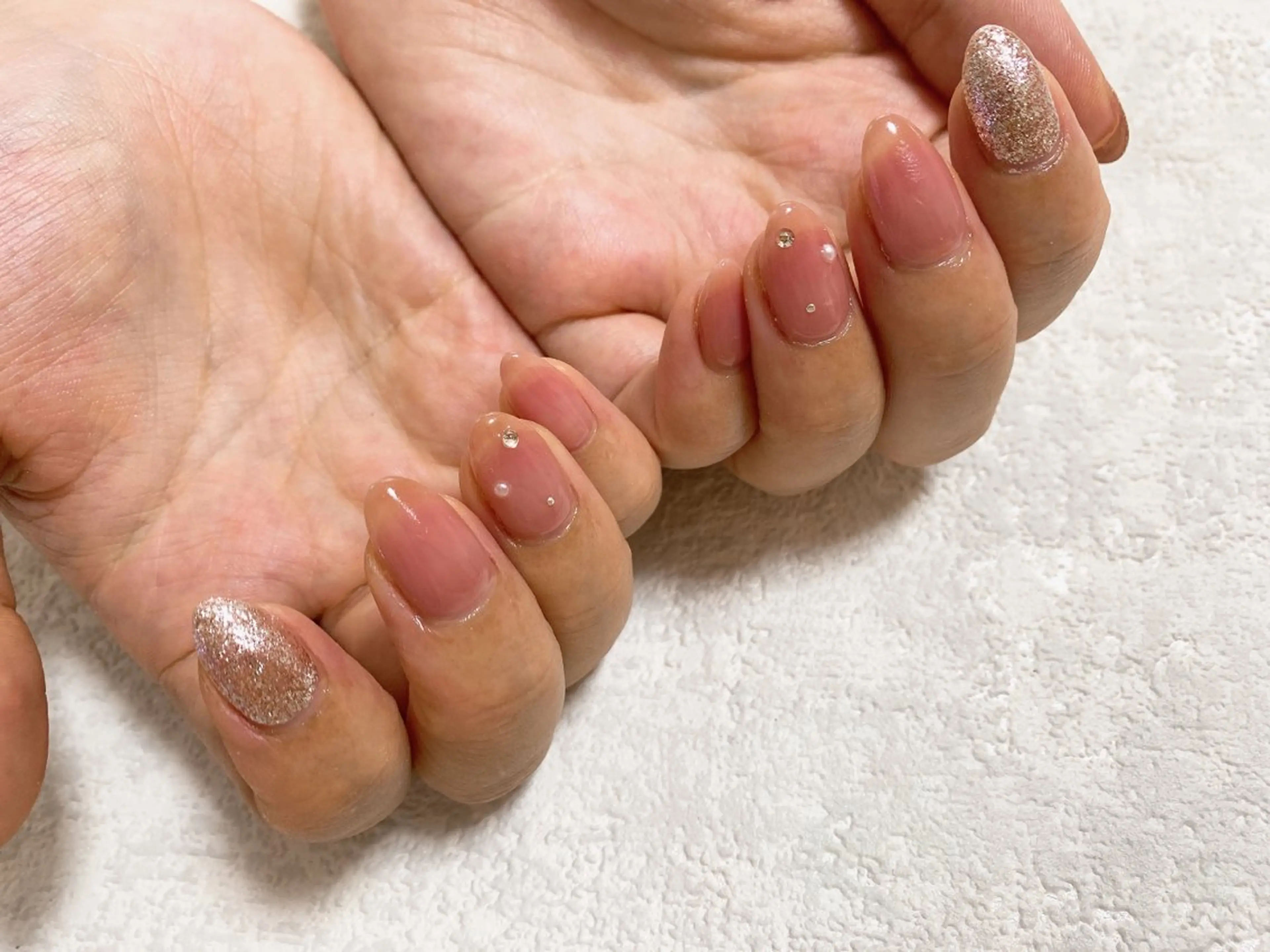 ネイル ジェルネイル 韓国ネイル ラメ(グリッター) メンズネイル パラジェル kiki nail たまプラーザのネイルデザイン