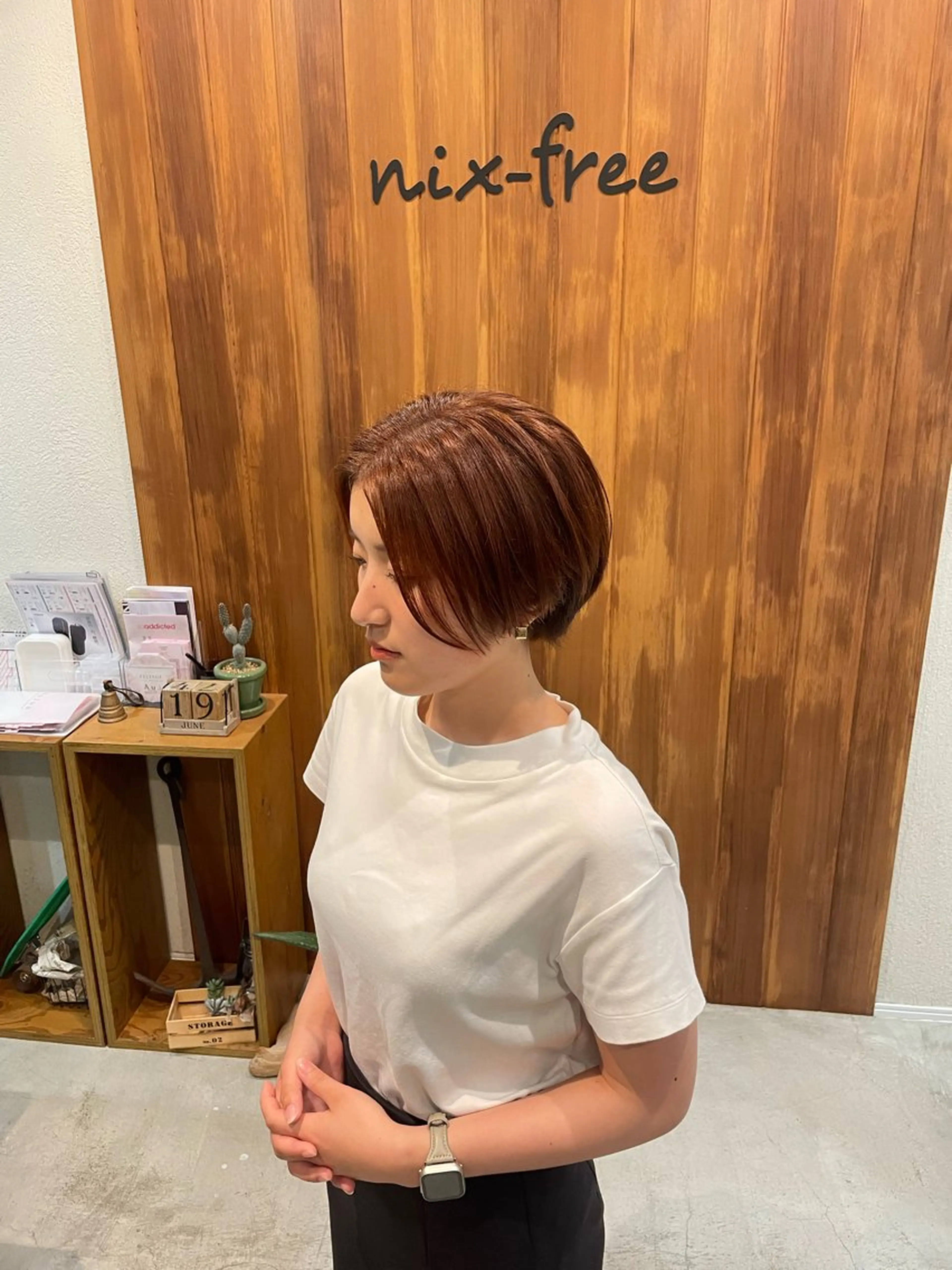 ショート カラー ブラウンカラー オレンジ オレンジブラウン ヘアカラー 木村 太一のヘアスタイル