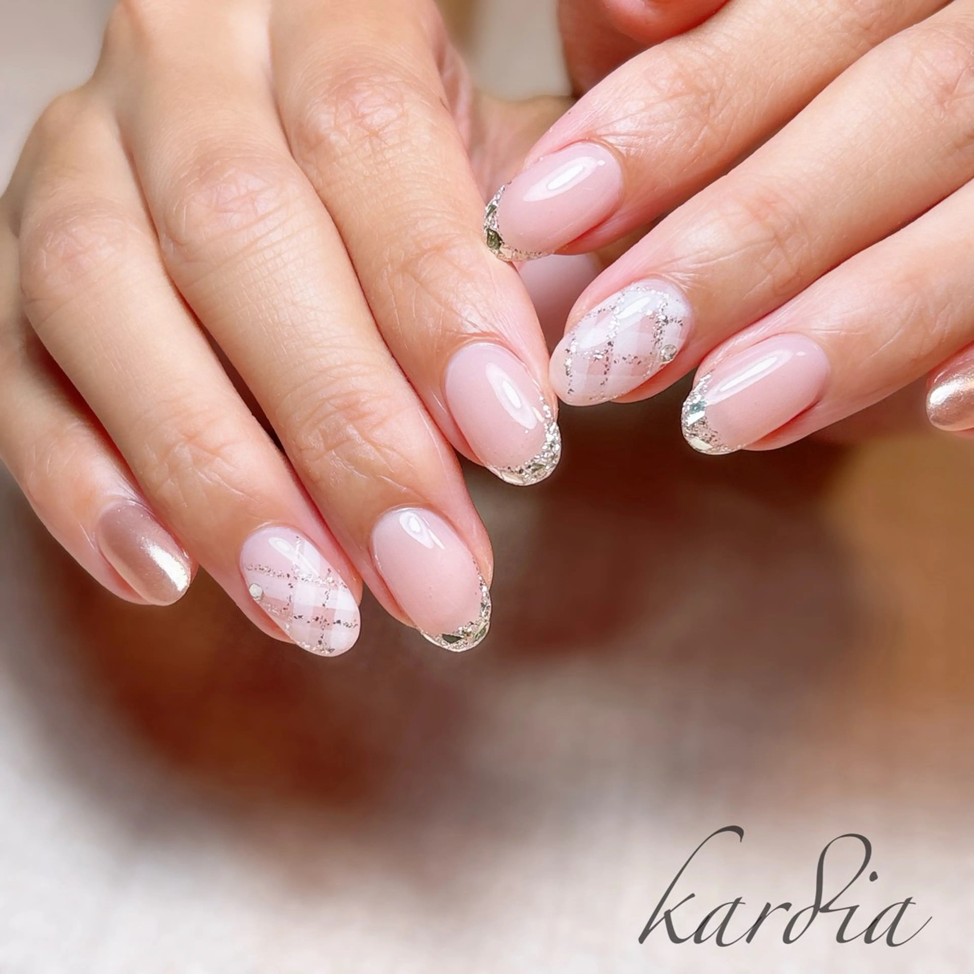 ネイル ハンドネイル καρδιά -ｶﾙﾃﾞｨｱ-のネイルデザイン