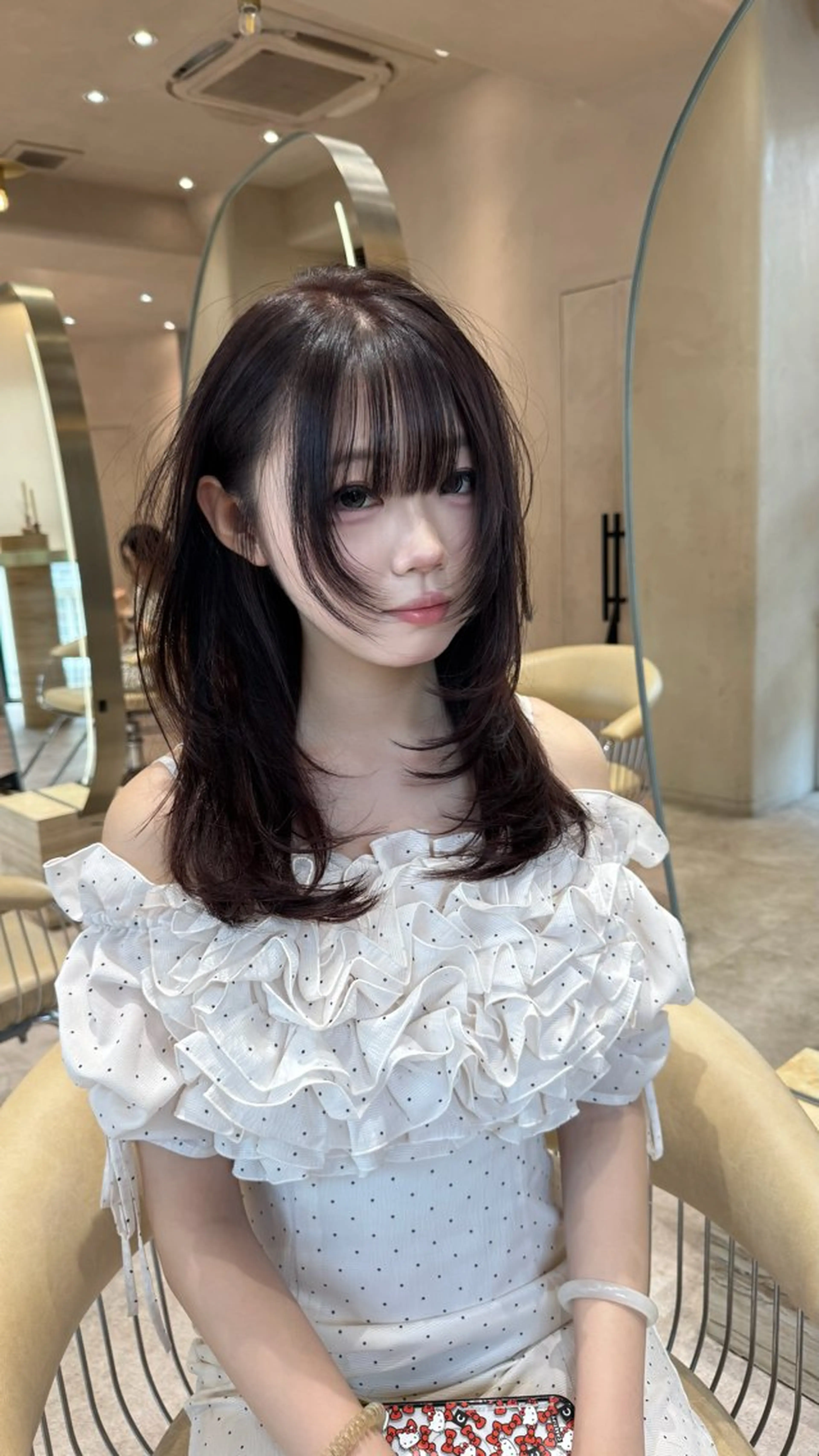 セミロング カット ヘアカラー トリートメント 韓国ヘア/ベージュ カラー/髪質改善/涼のヘアスタイル