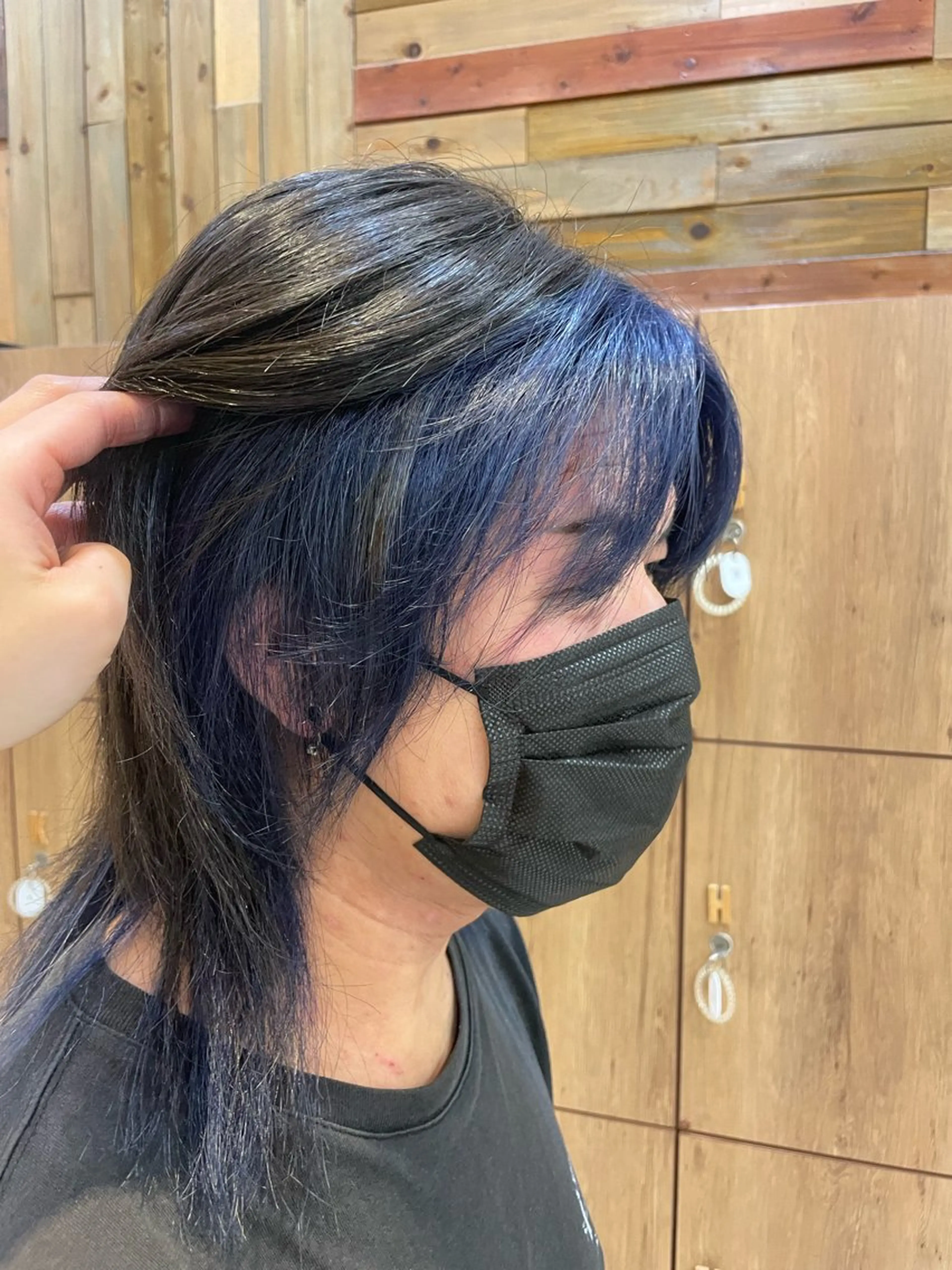 ショート ミストバング ウルフカット 韓国カラー／エクステ 松戸梨杏のヘアスタイル