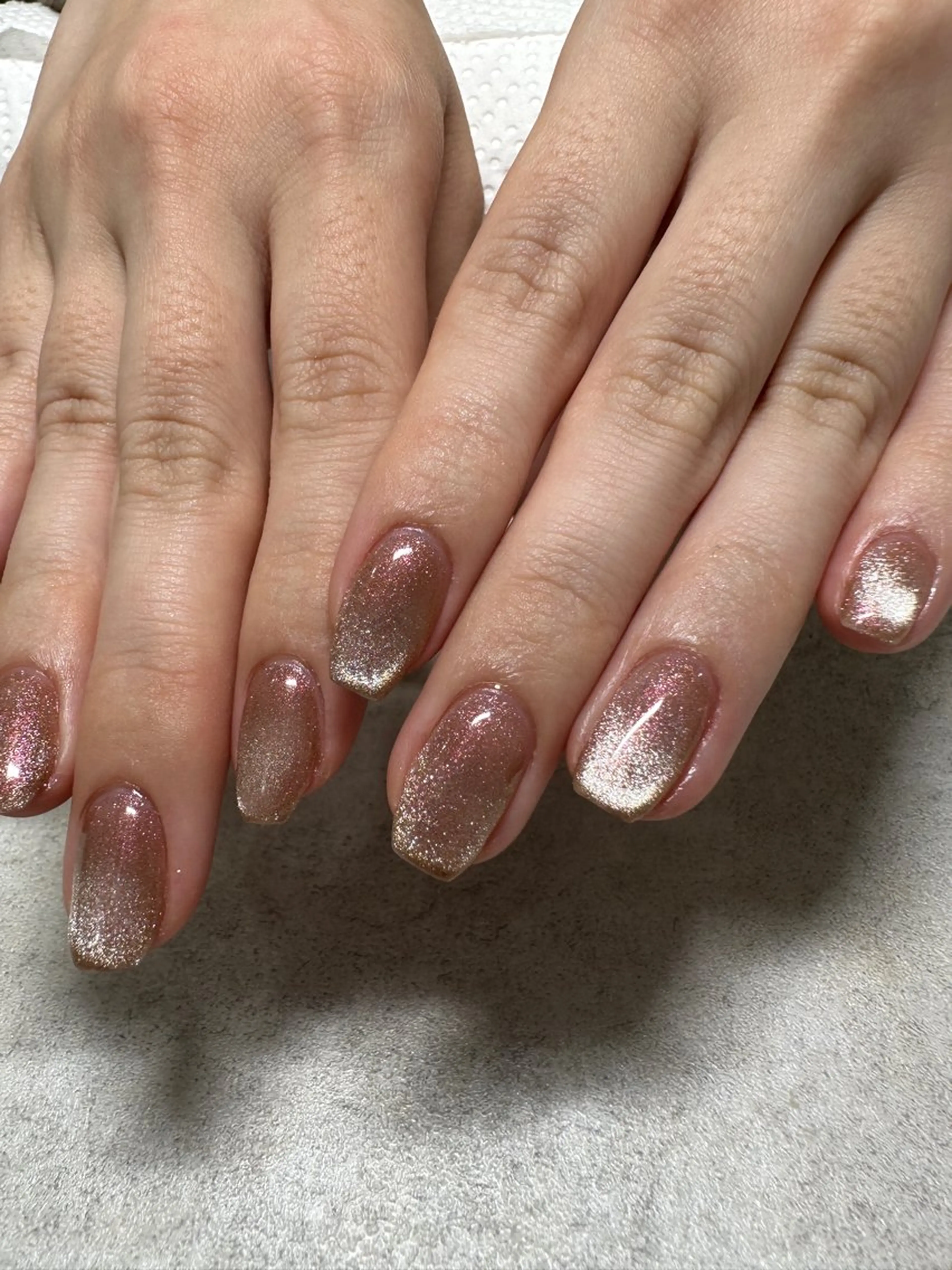 ネイル オーロラネイル ピンク ルミエナ銀座 MUKAEDAのネイルデザイン