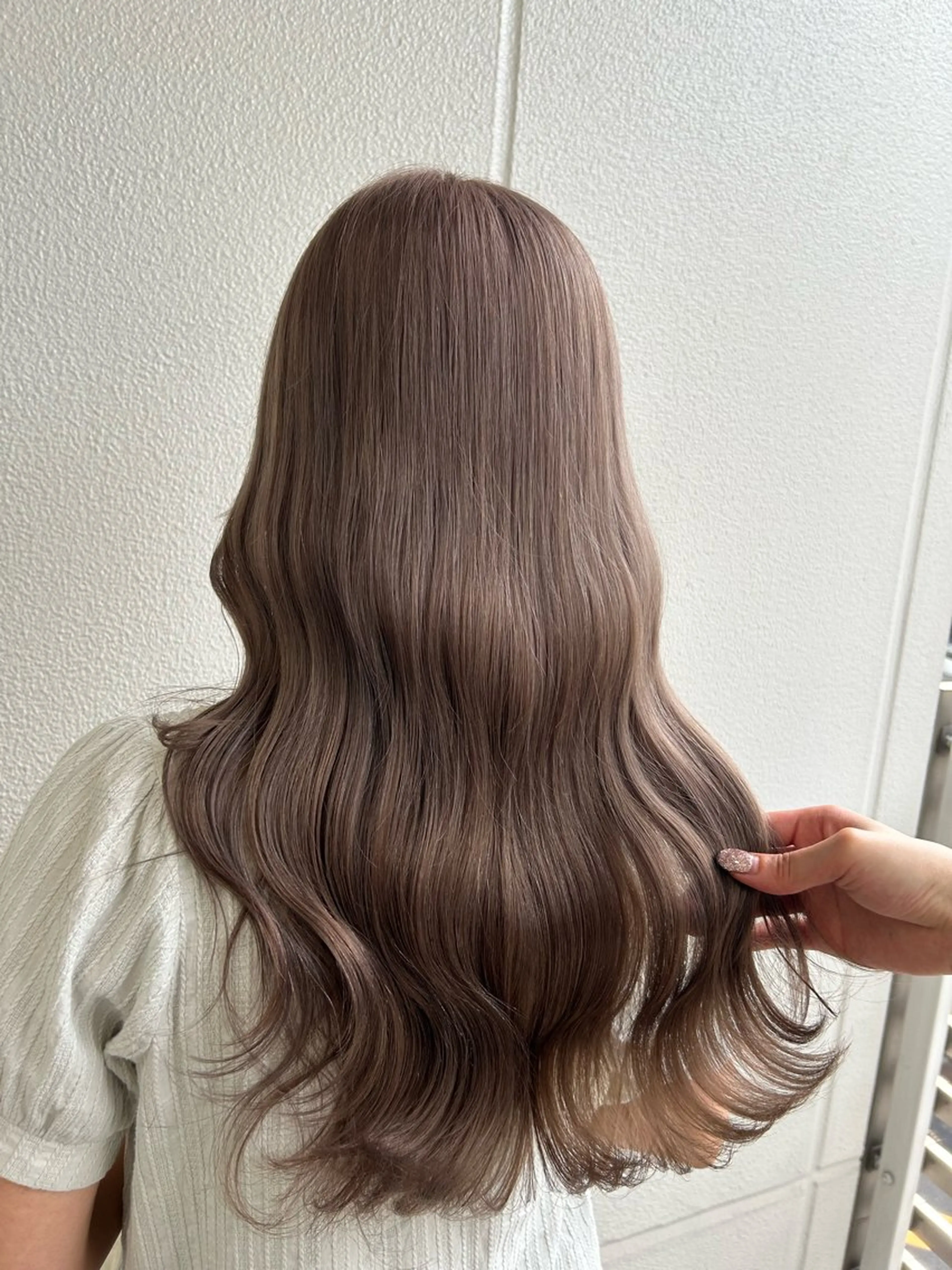 ロング カラー ヘアアレンジ グレージュ ミルクティーグレージュ 《暖色/韓国hair 》🇰🇷桑原ユキネのヘアスタイル