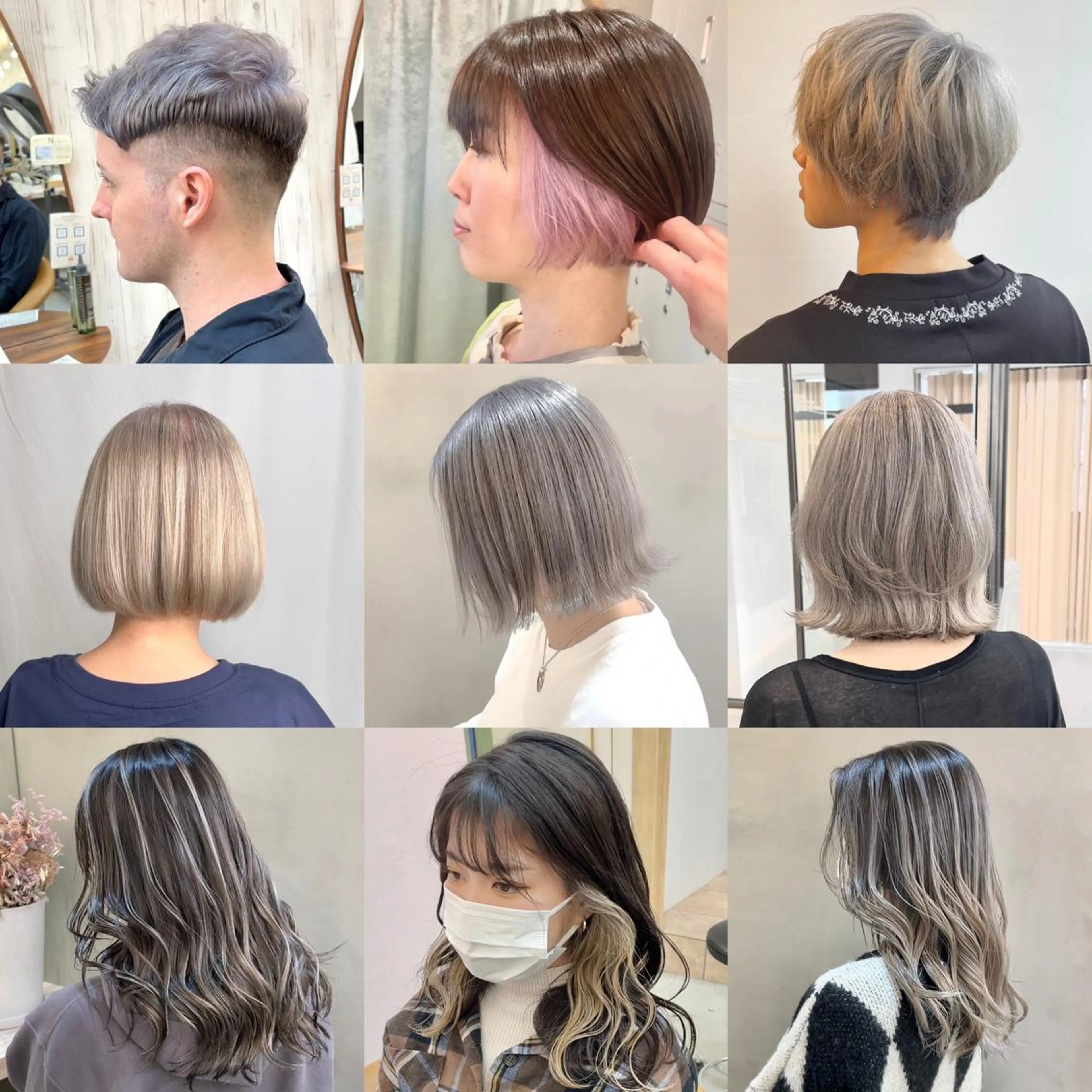 ミディアム カラー 縮毛/レイヤー 韓国/橋口のヘアスタイル