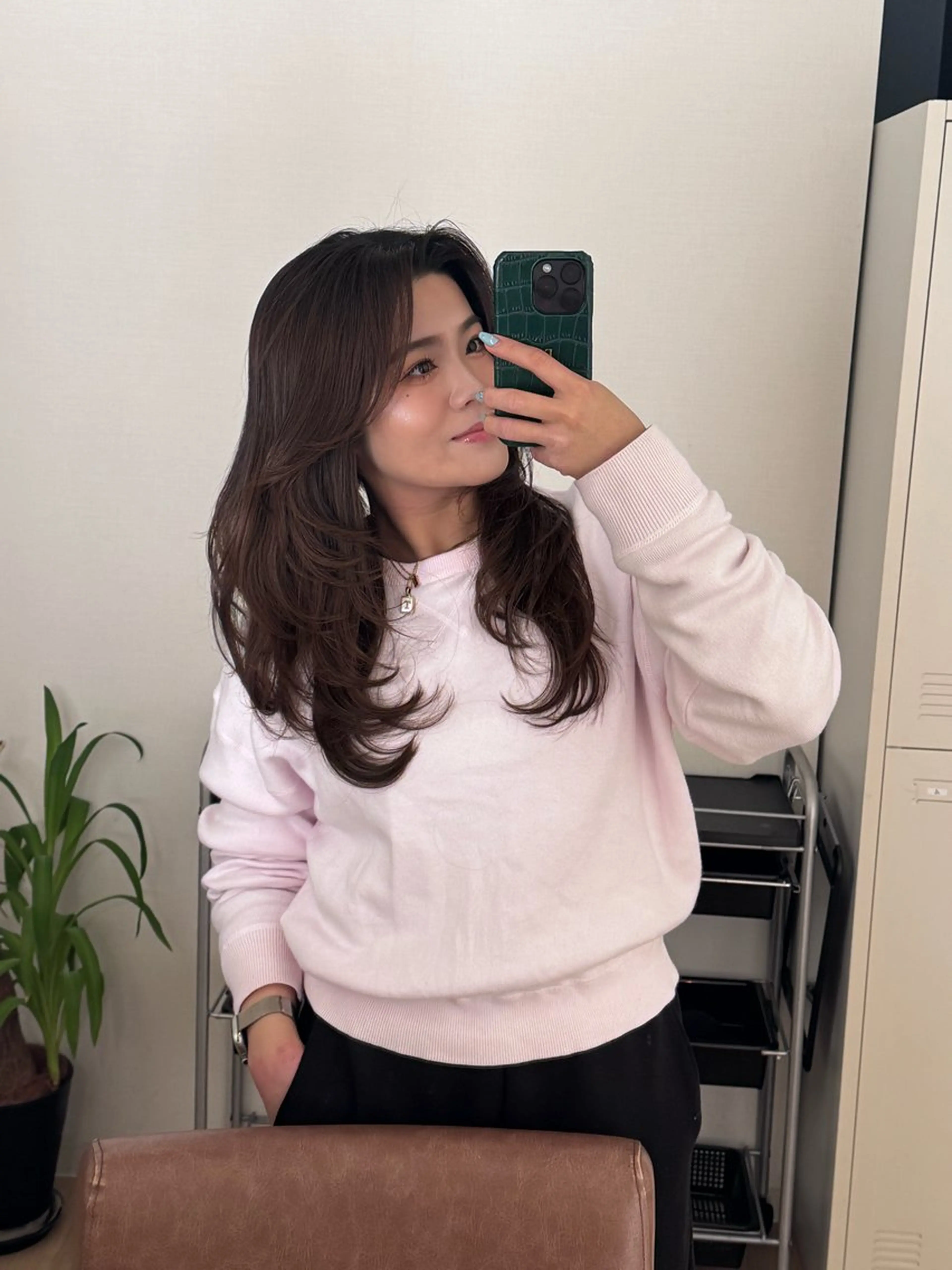 セミロング レイヤーカット カット ヘアカラー トリートメント REVE by figaro所属・福井 珠乃のヘアスタイル