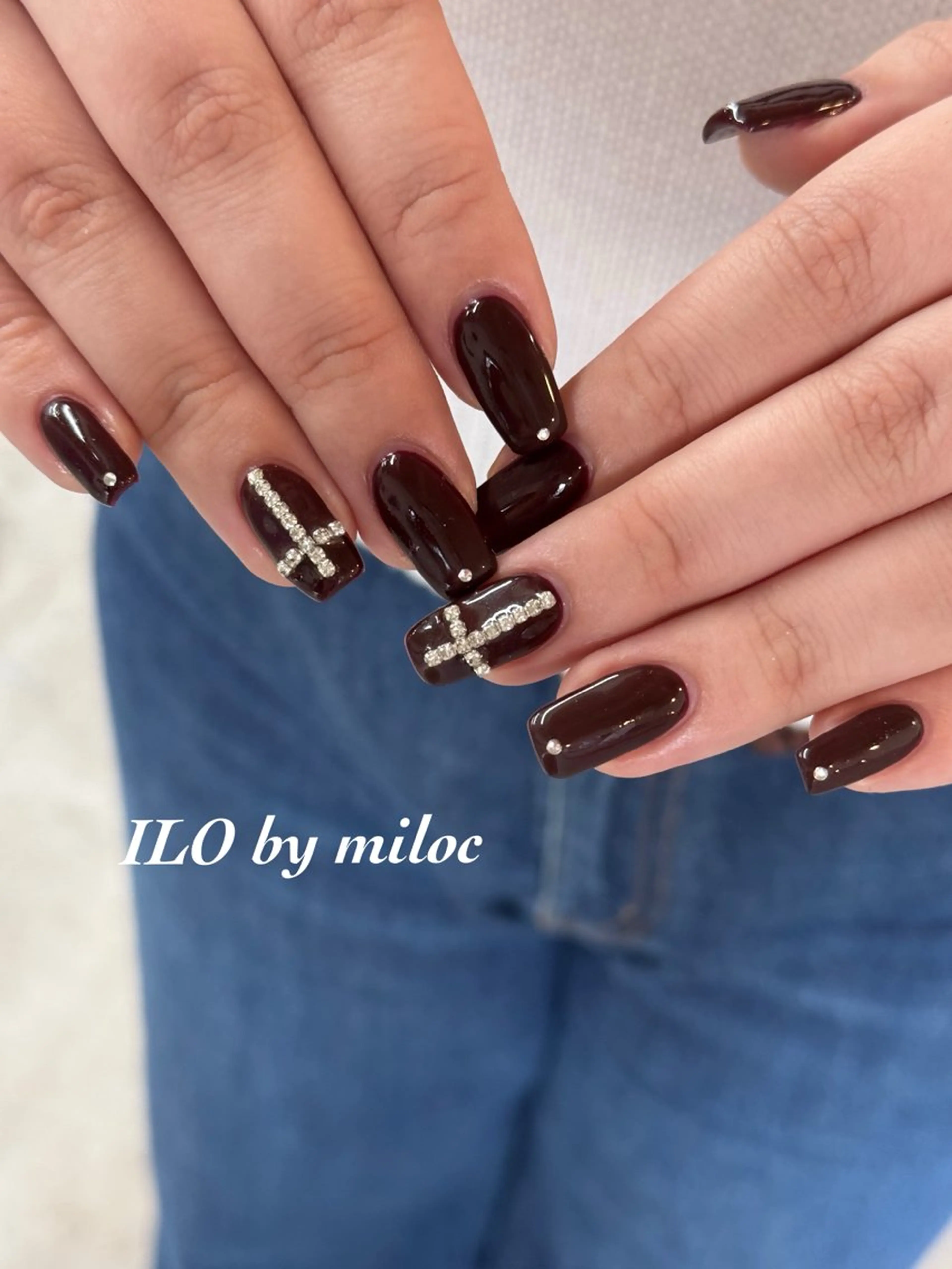 ネイル ストーンネイル ハンドネイル スズネ milocのネイルデザイン