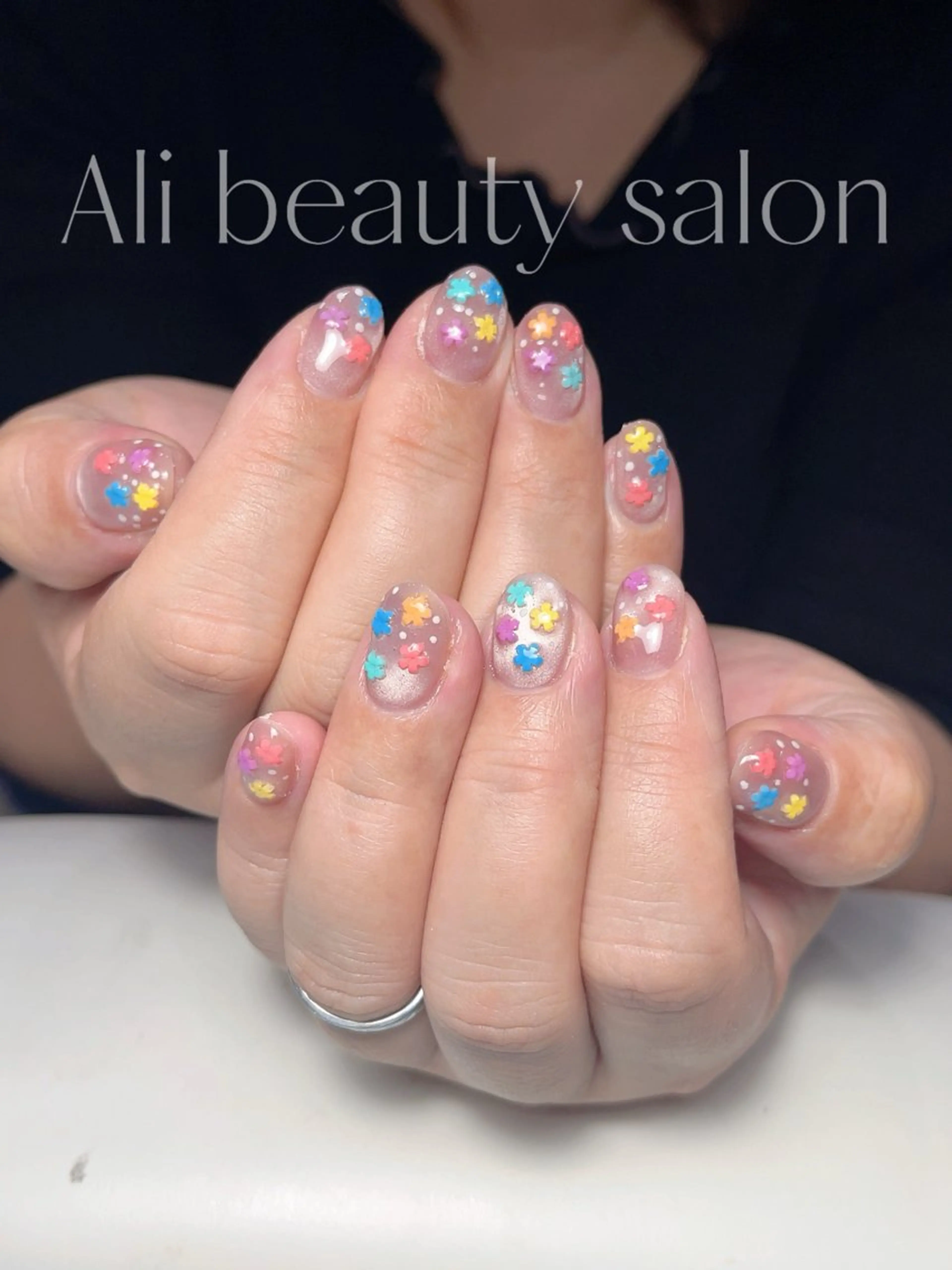 ネイル マグネットネイル 春ネイル ハンドネイル Ali 新小岩 ネイル専門のネイルデザイン