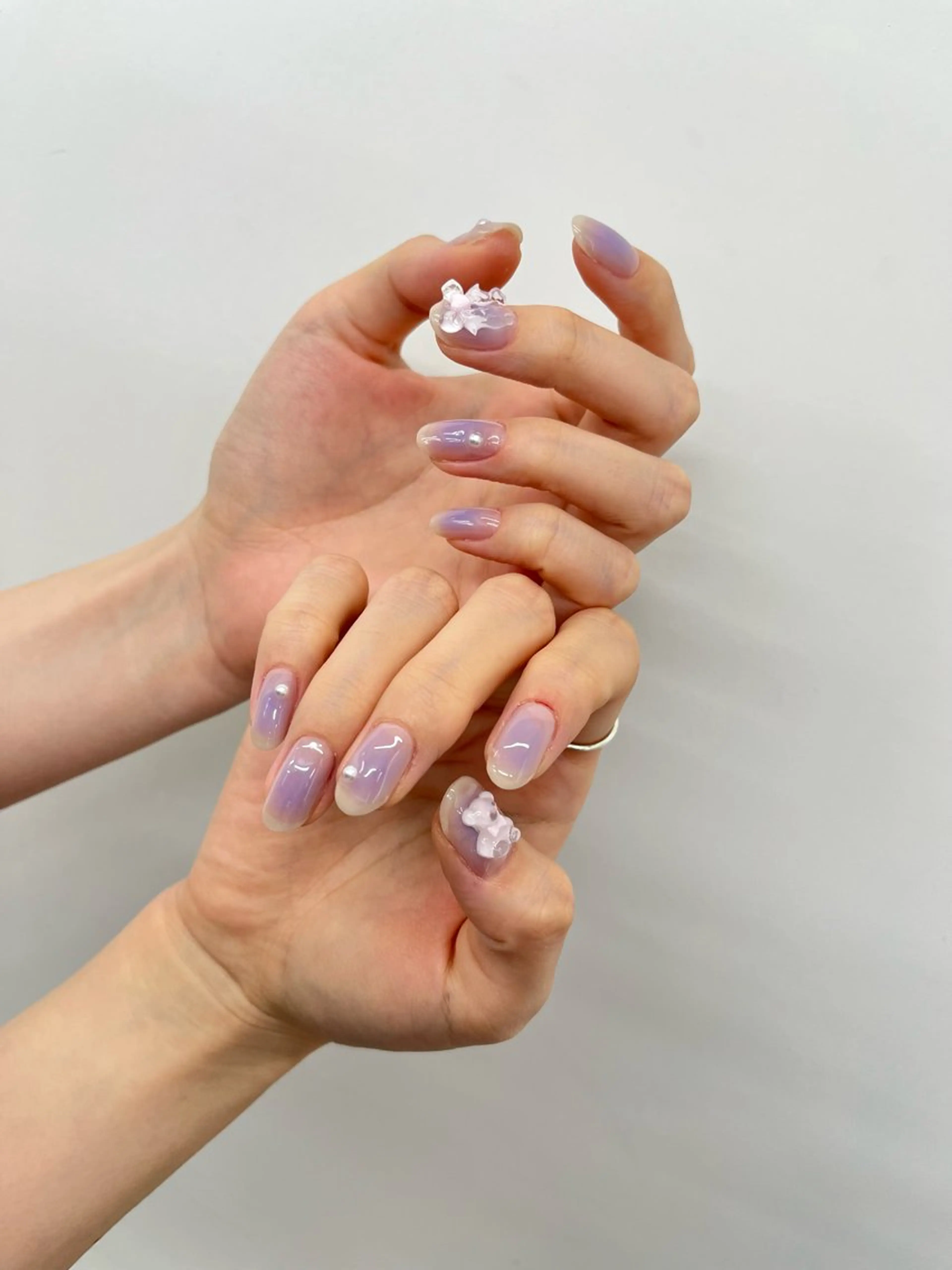 ネイル チークネイル クリアネイル ピンク KIRARI nail所属・Hiroyo /kirariのネイルデザイン