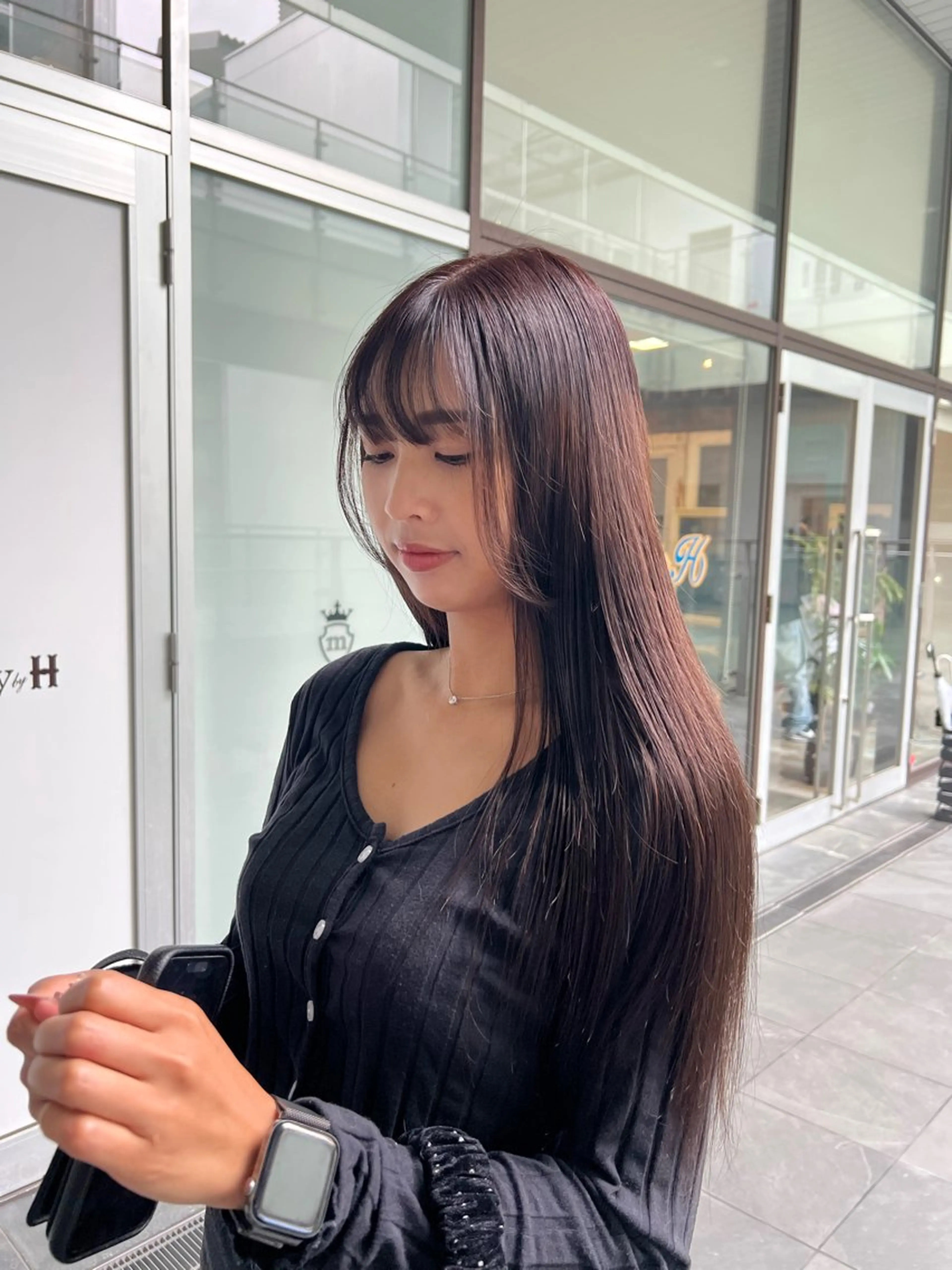 ロング ヘアカラー トリートメント 栄　mighty by H所属・田中 蘭菜のヘアスタイル