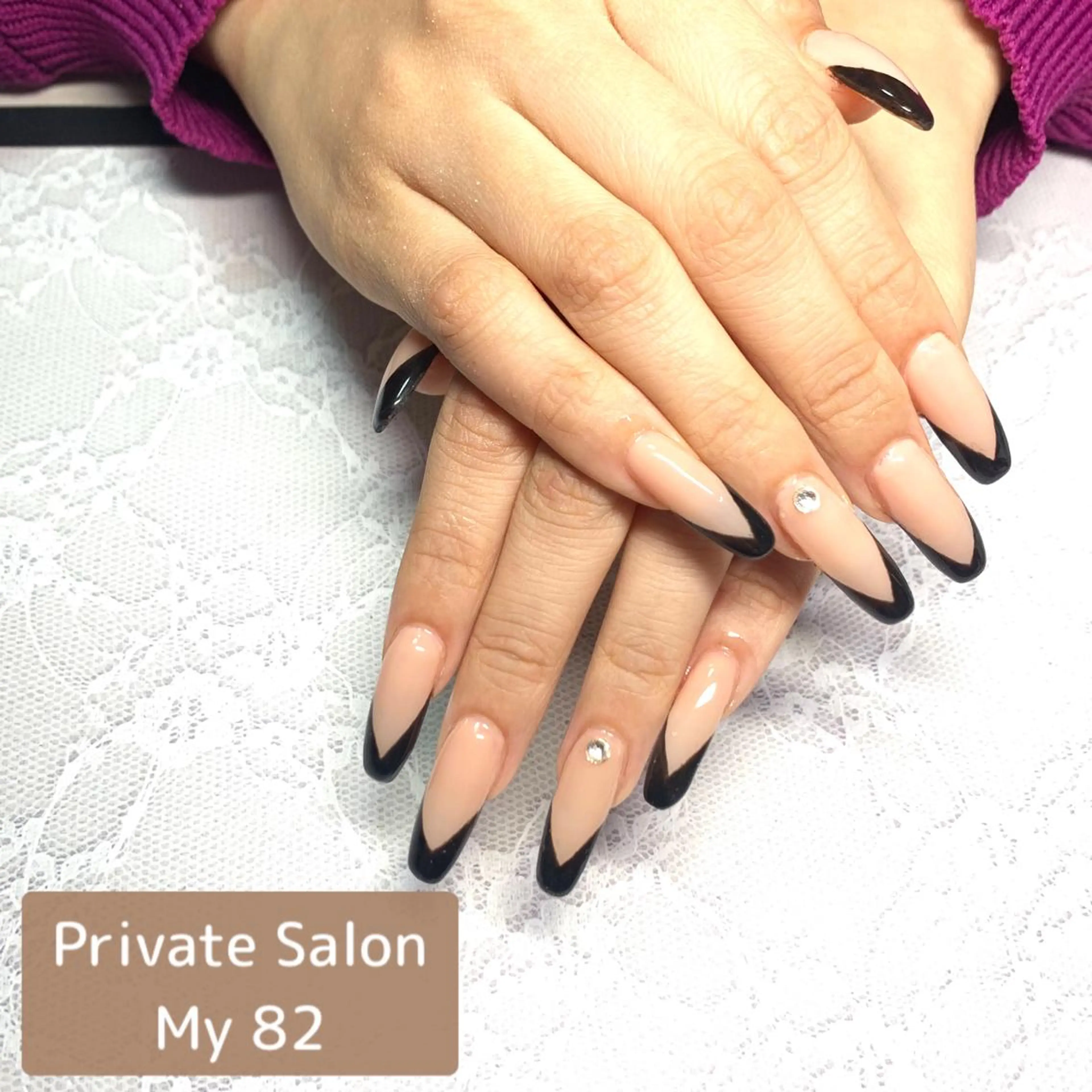 ネイル フレンチネイル ジェルネイル ロングネイル オフィスネイル シンプルネイル ハンドネイル Private Sa lon  MARLOのネイルデザイン