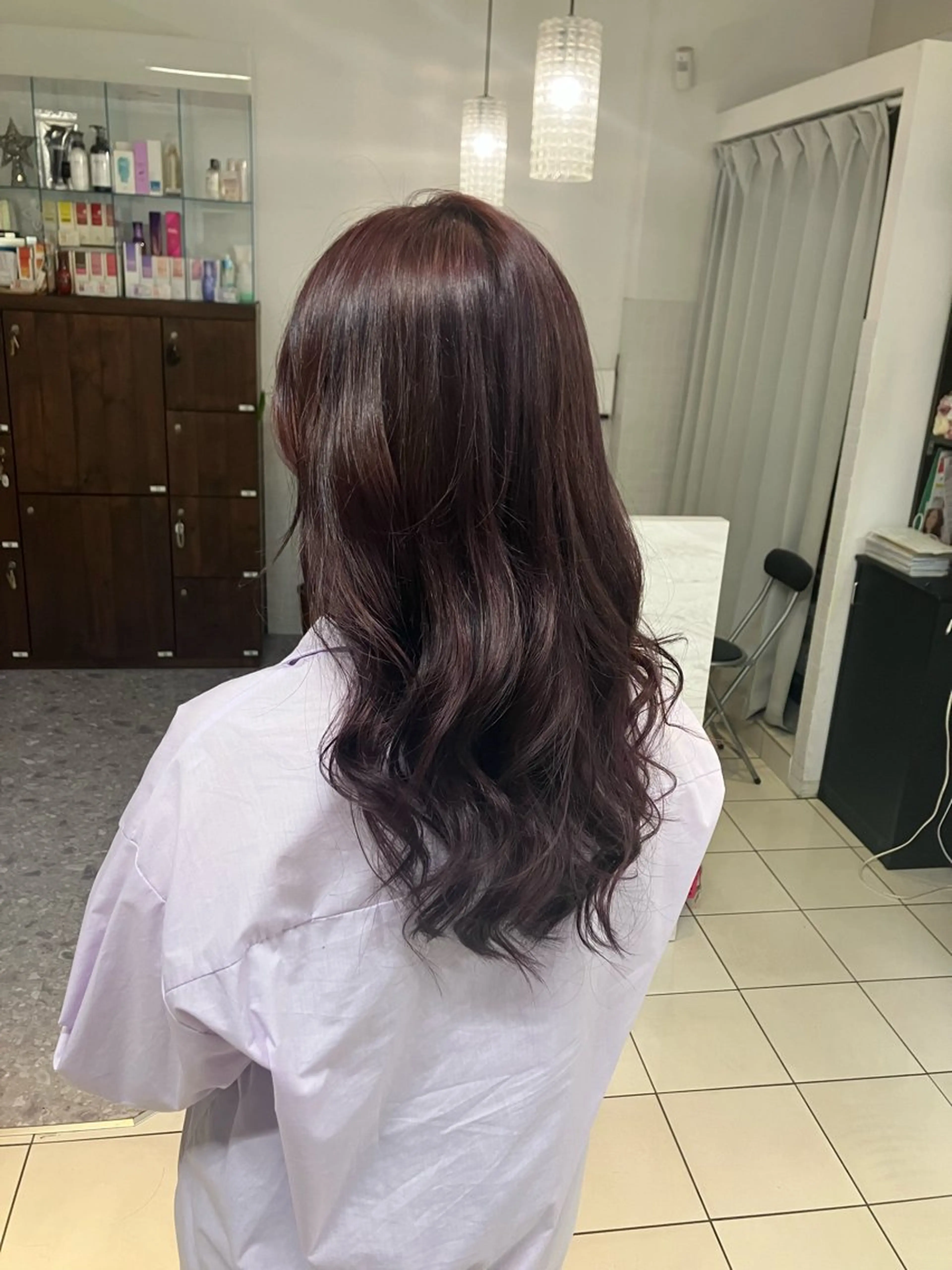 セミロング カラー 青木 早姫呂のヘアスタイル