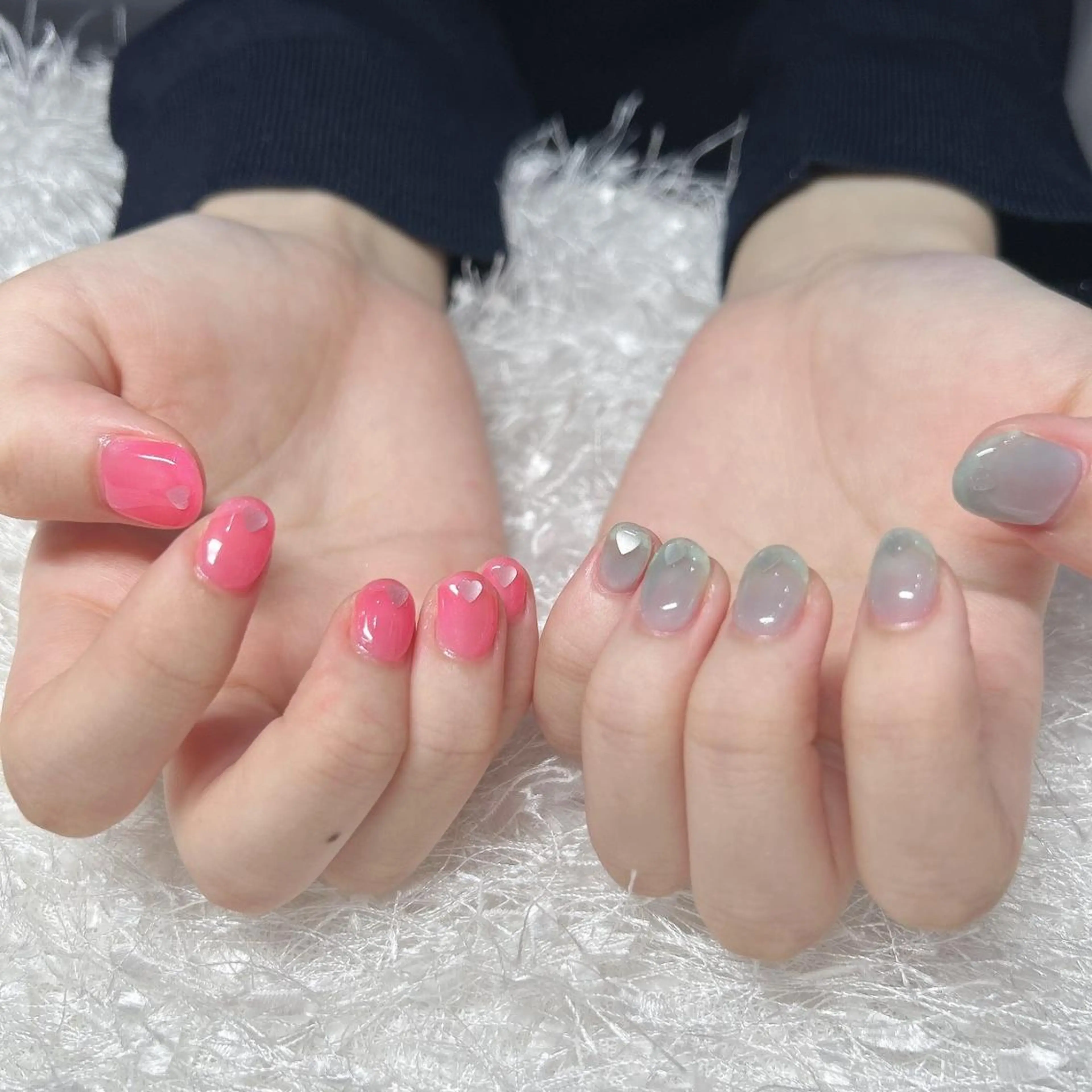 ネイル 長さ出し ジェルネイル グラデーション 韓国ネイル マグネットネイル ハンドネイル Nail&eye Belire 新宿のネイルデザイン