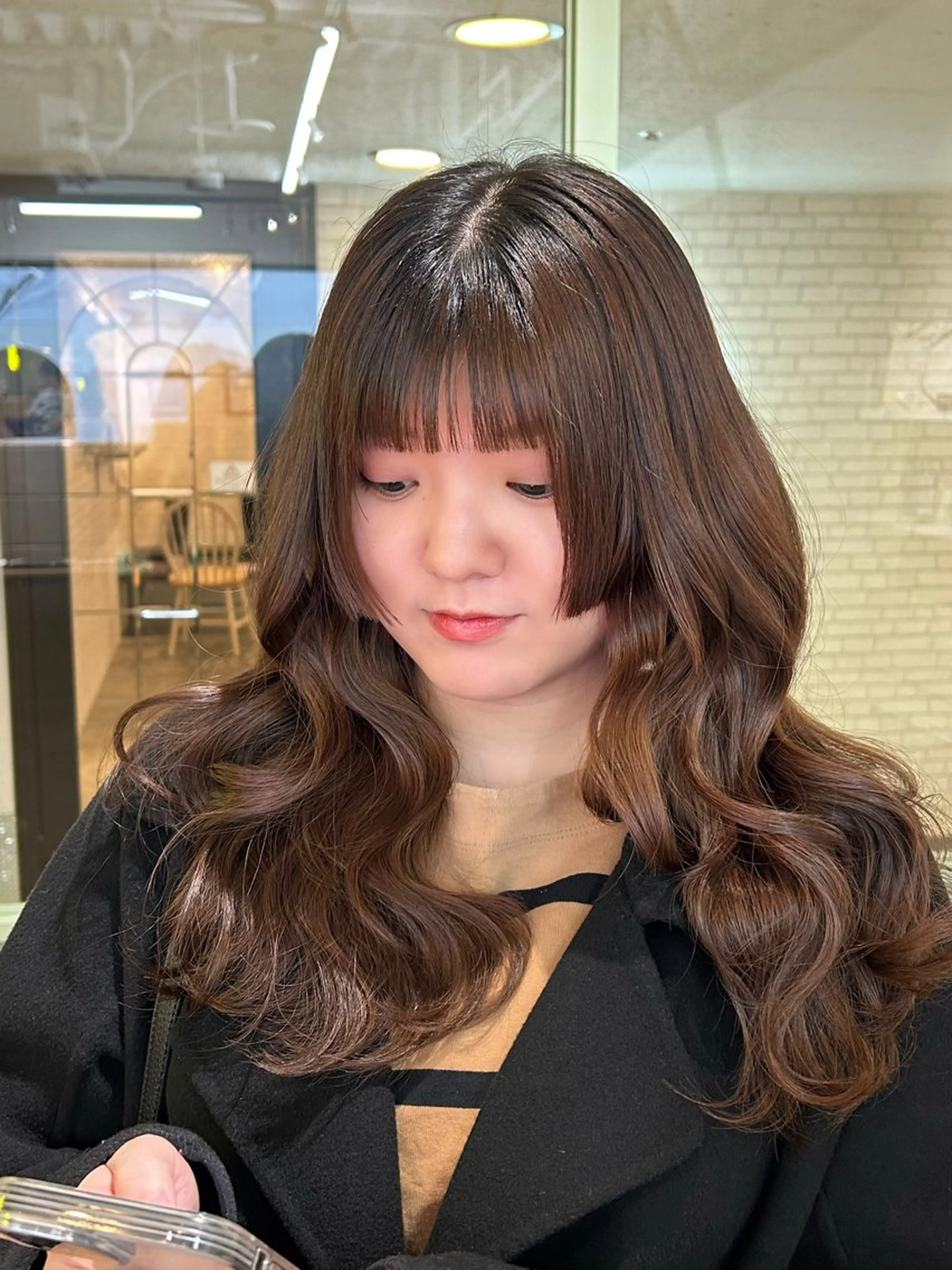 ロング 姫カット カット ヘアカラー トリートメント 新潟/万代/レイヤー 韓国風/明間未来のヘアスタイル