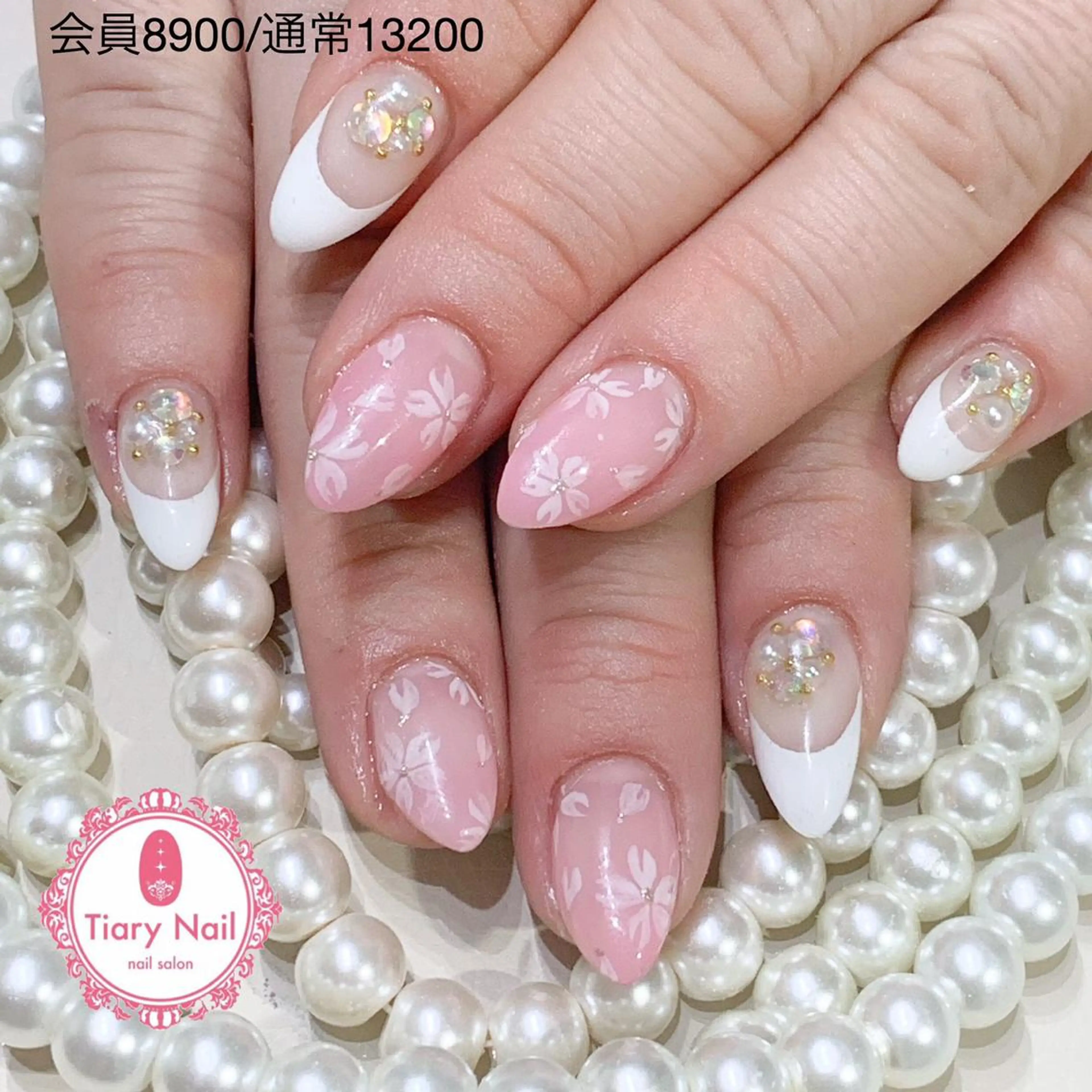 ネイル 桜ネイル 長さ出し オフィスネイル スカルプネイル シンプルネイル 💗🪽Tiary Nail🪽💗のネイルデザイン