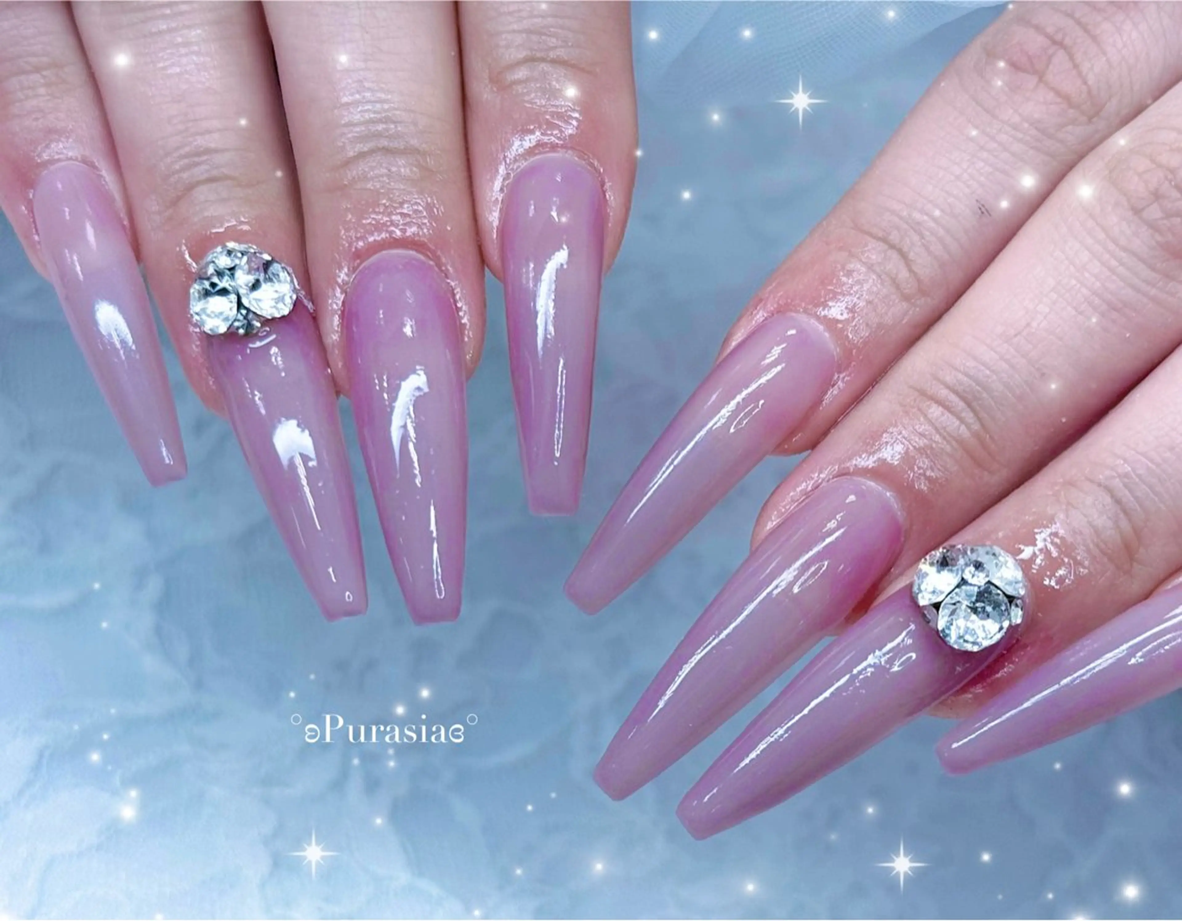 ネイル 長さ出し 韓国ネイル ワンホンネイル ハンドネイル Purasia高橋✧ マグ/ワンホン/地雷のネイルデザイン