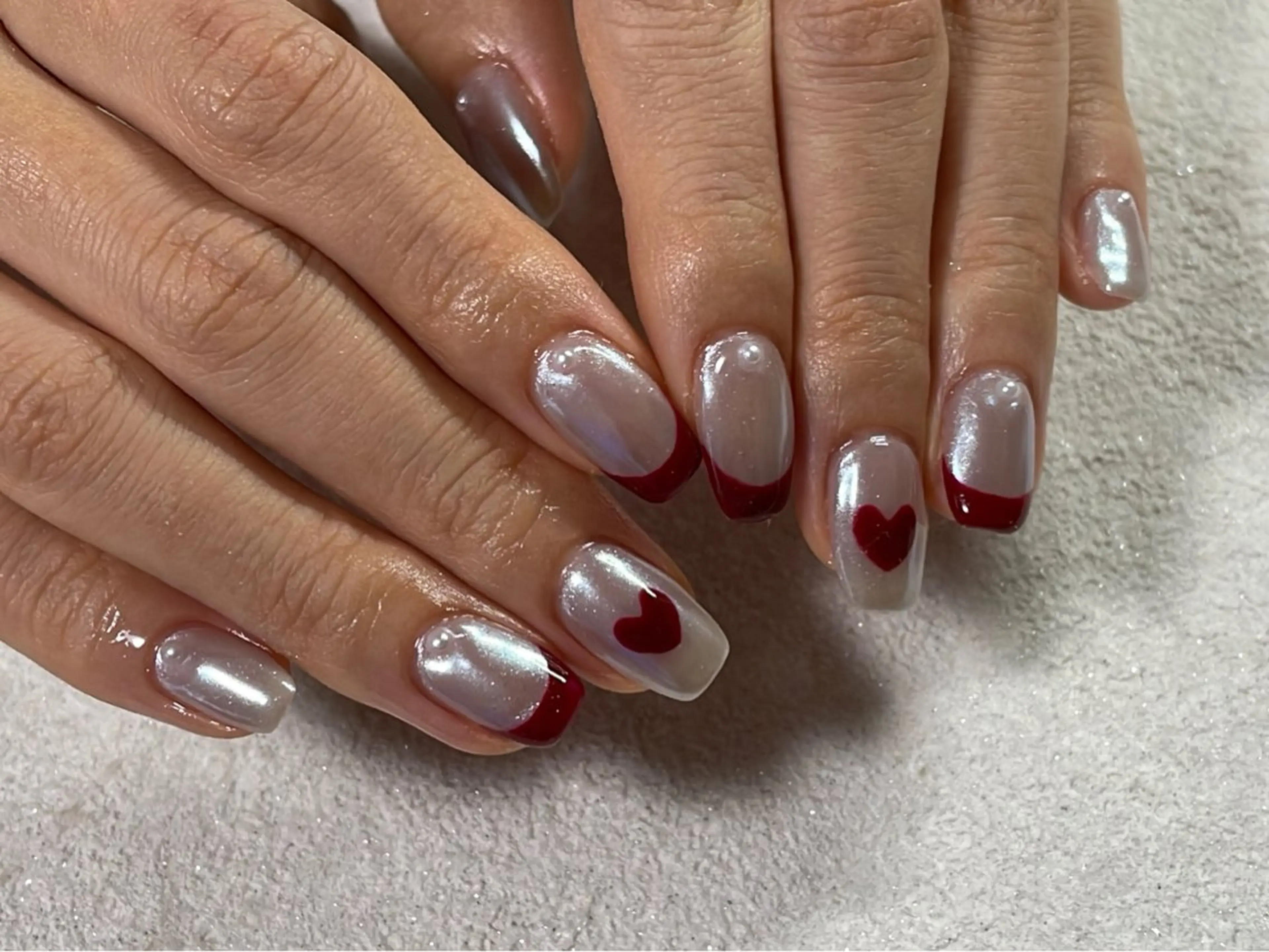 ネイル オーロラネイル フットネイル フレンチネイル ジェルネイル 韓国ネイル kiki nail 二子玉川のネイルデザイン