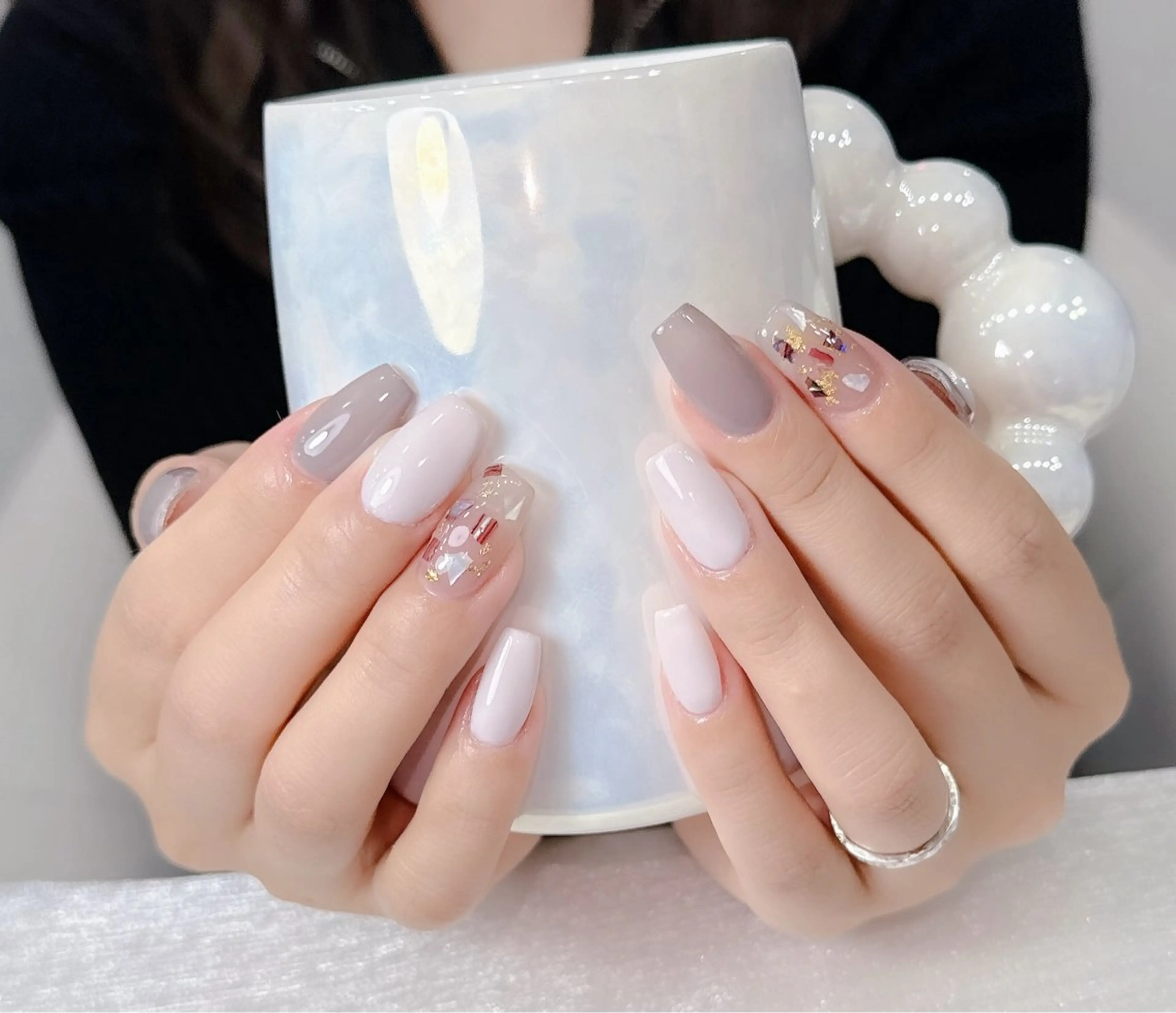 ネイル 長さ出し フレンチネイル 韓国ネイル レース マグネットネイル ハンドネイル nami ナミのネイルデザイン