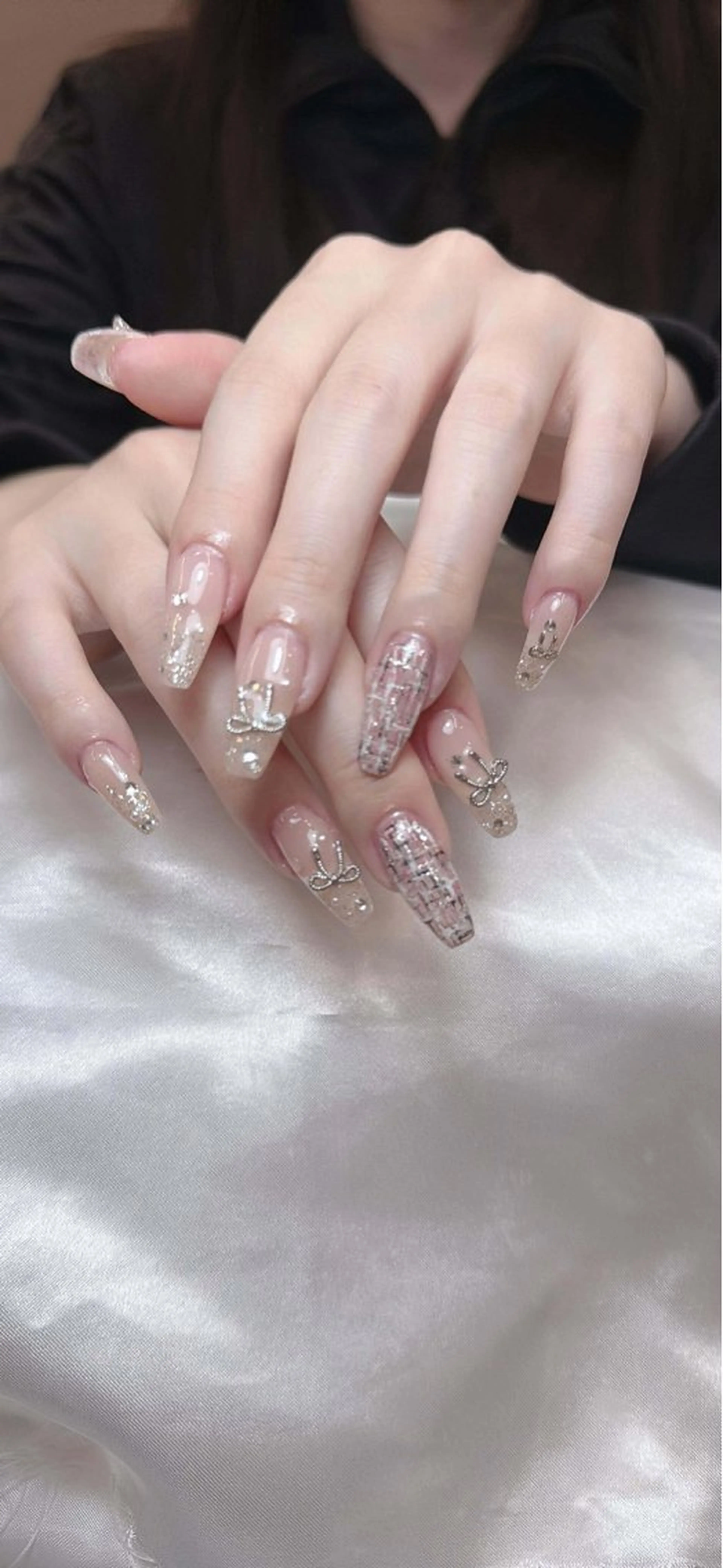 ネイル 長さ出し フレンチネイル グラデーション 卒業式 マグネットネイル ハンドネイル MIHANA ZENのネイルデザイン