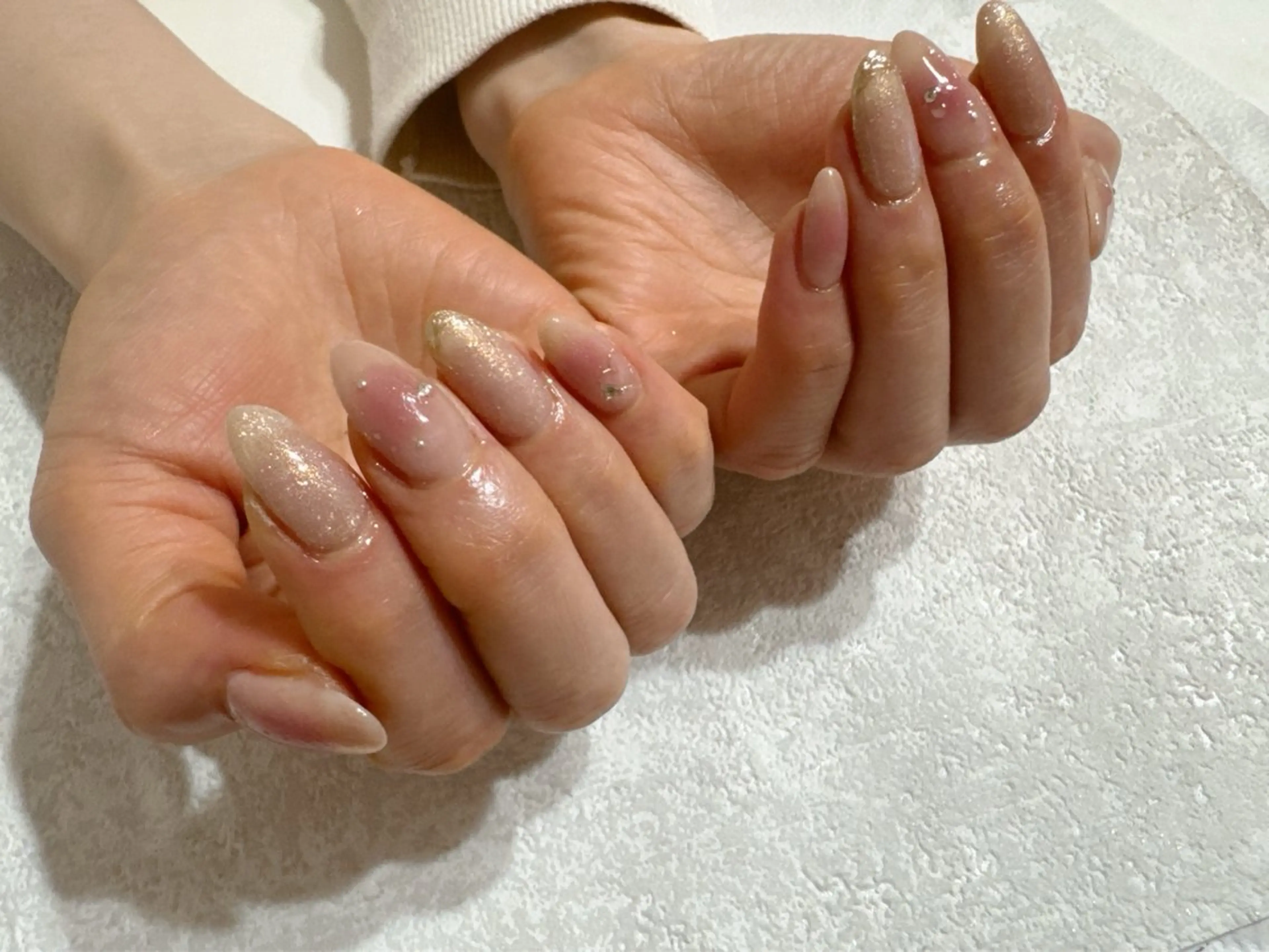 ネイル オーロラネイル フットネイル フレンチネイル ジェルネイル ハート kikinail 溝の口のネイルデザイン