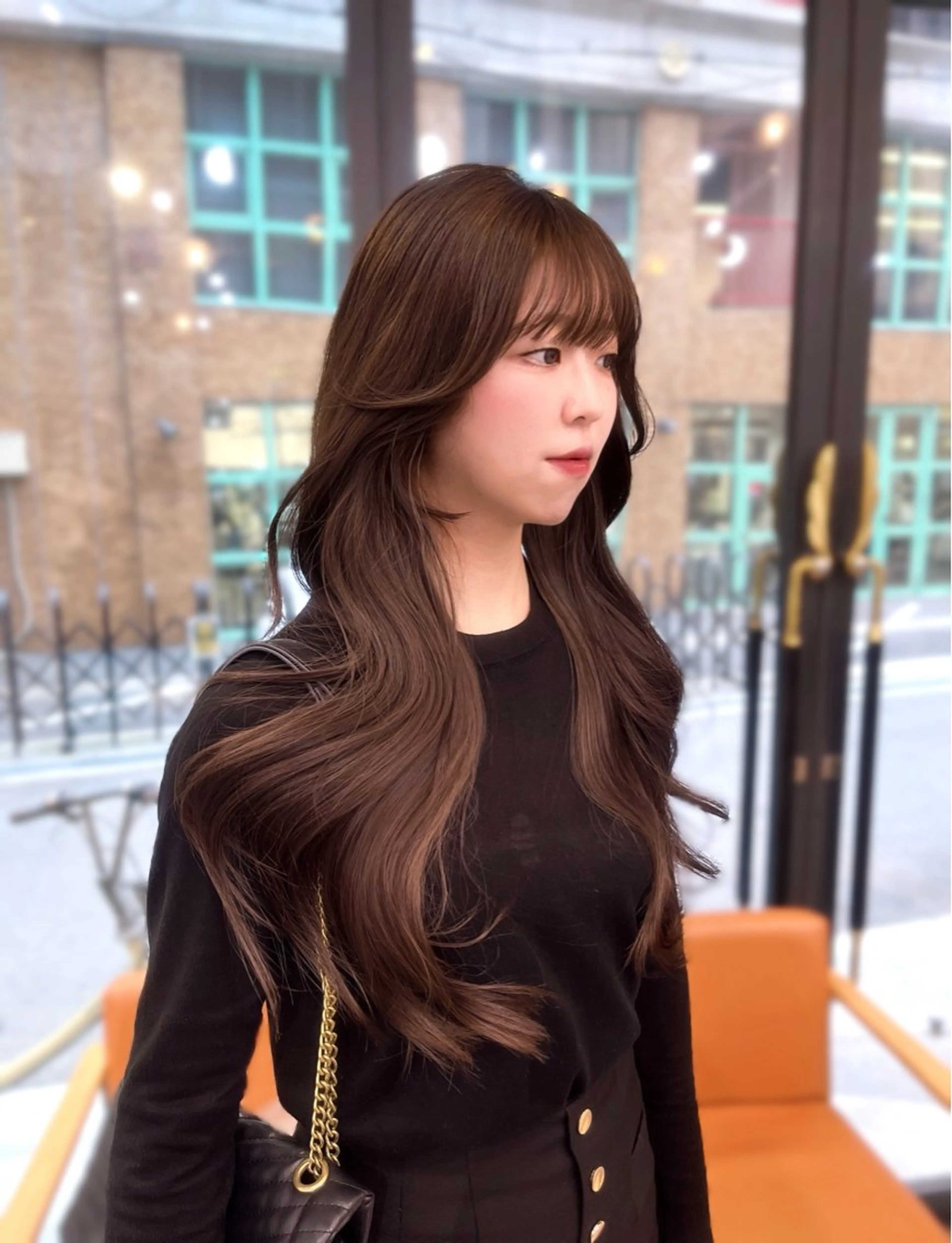 ロング レイヤーカット カット ヘアカラー トレンド韓国モテヘア Natsuki🌛のヘアスタイル