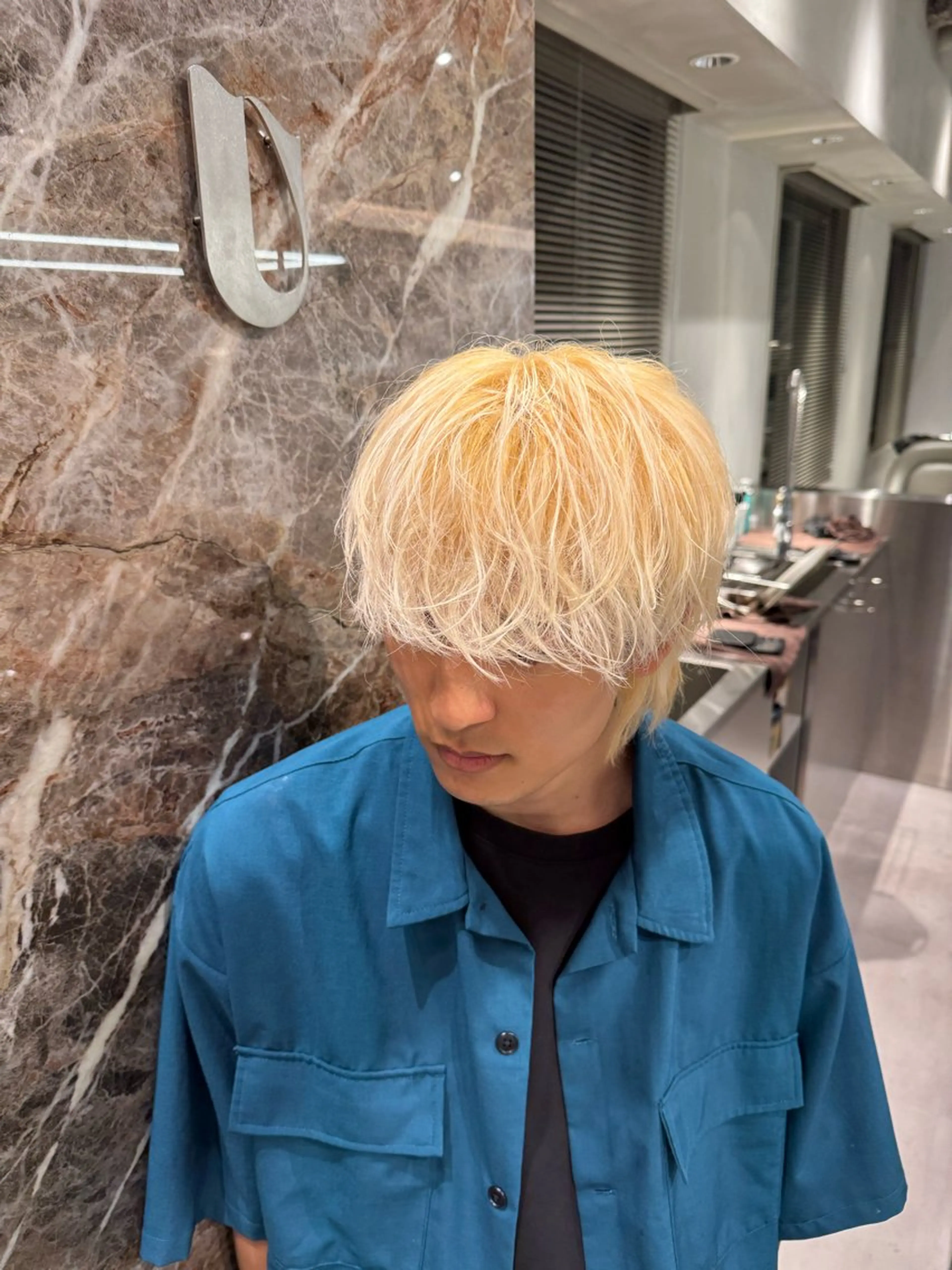 【ミニモ限定価格🔥】 メンズカット➕髪質改善ブリーチカラー➕3stepトリートメント（ブリーチオンカラー）の写真