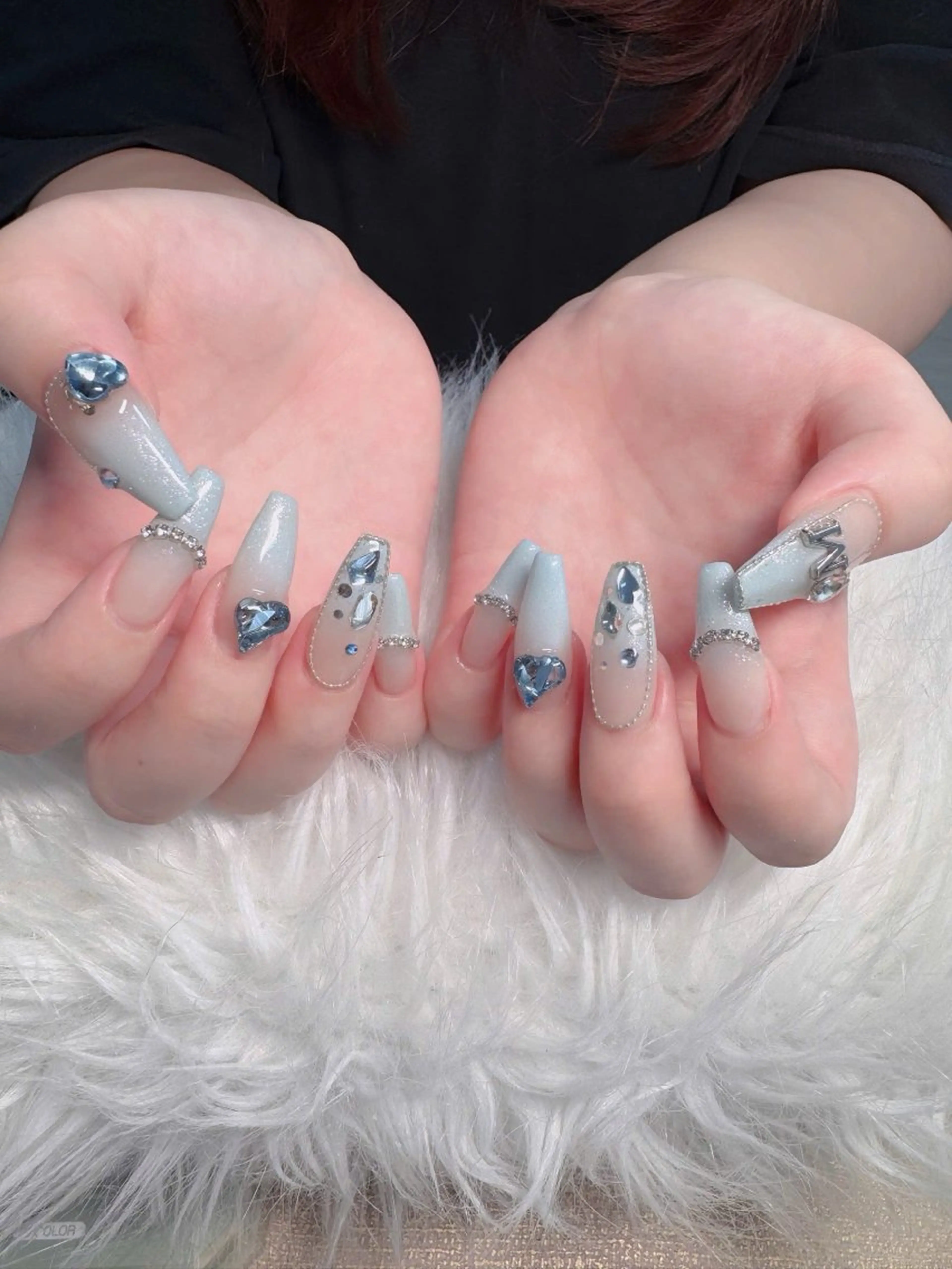 ネイル フレンチネイル ジェルネイル ガラスフレンチ ハロウィン ハート ハンドネイル H.baby Nail Salonのネイルデザイン