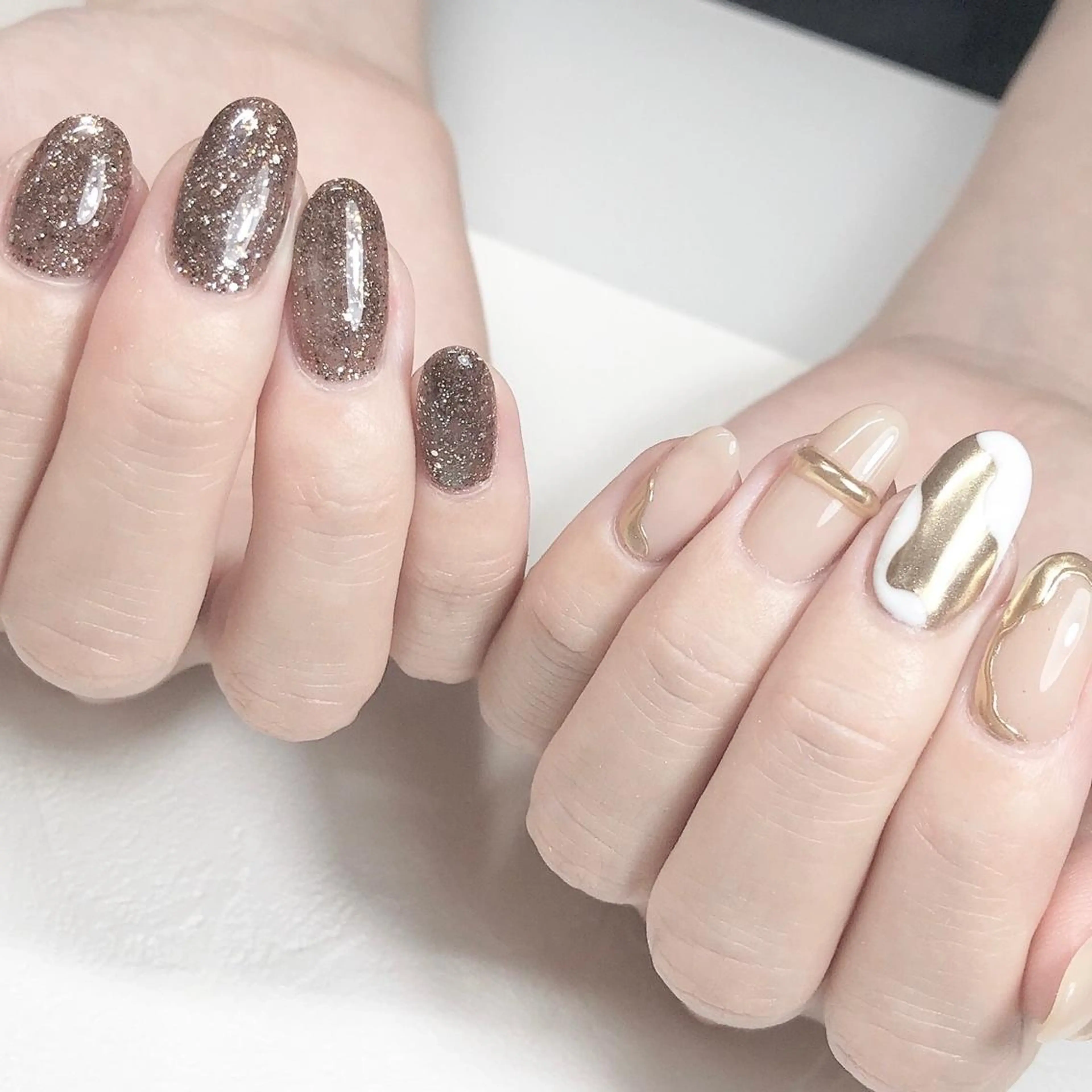 ネイル ラメ(グリッター) ニュアンスネイル ハンドネイル Room nailのネイルデザイン