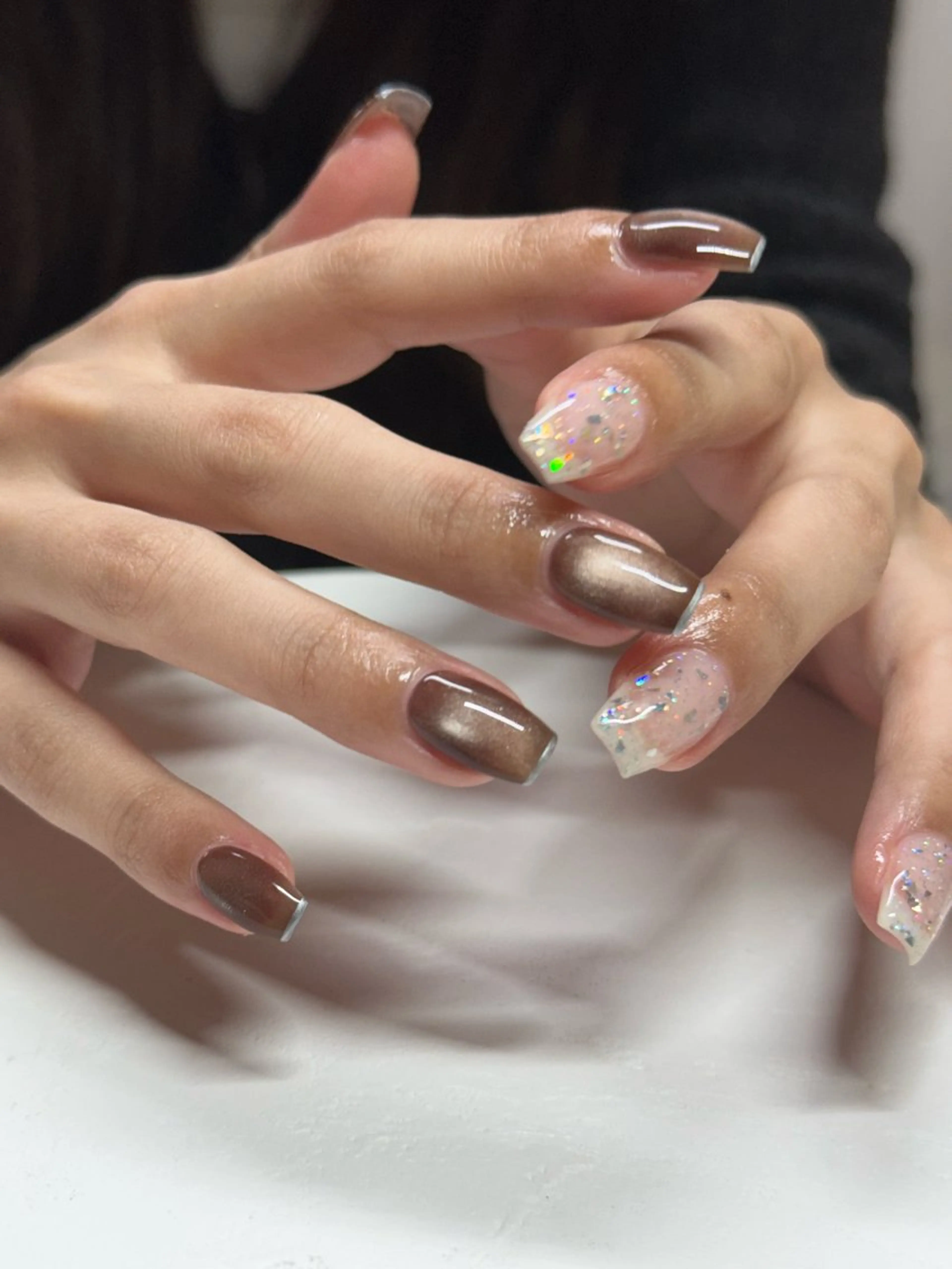 ネイル キラキラネイル ハンドネイル mai♡マグネット/ ニュアンス/マツパのマツエク・マツパデザイン