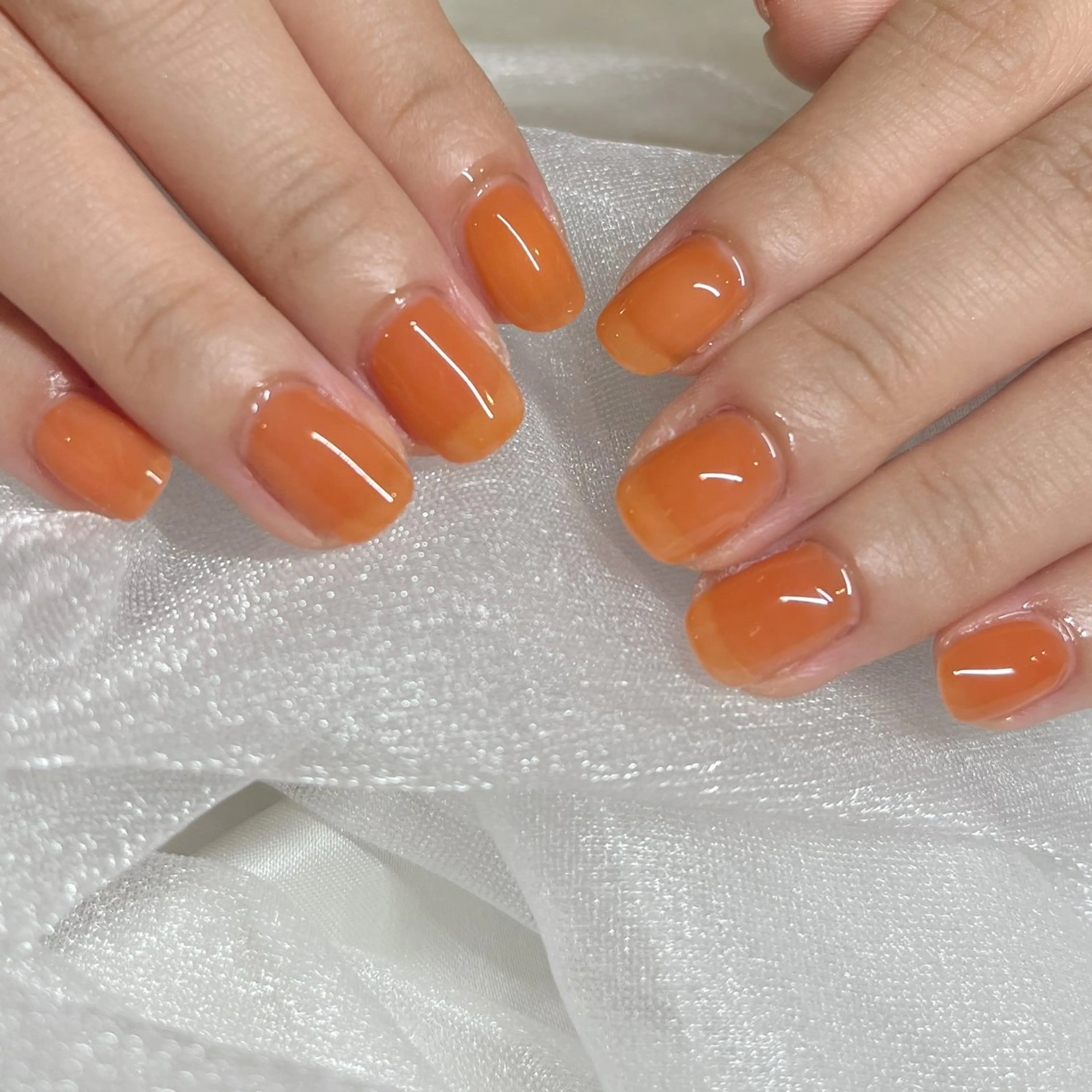 ネイル オレンジ pétit所属・petit sarina..ෆのネイルデザイン