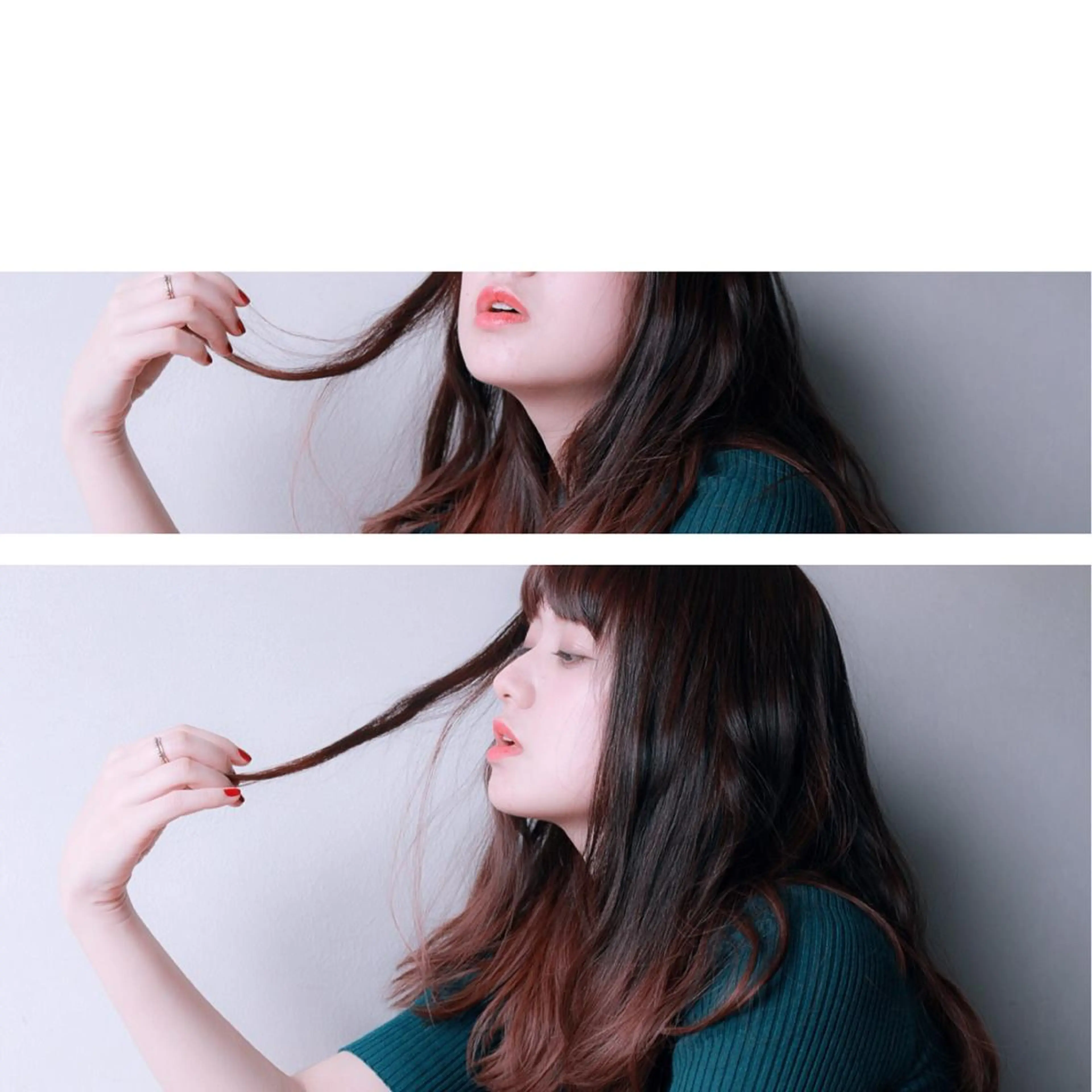 セミロング ロング カラー パーマ 川間 将彦のヘアスタイル