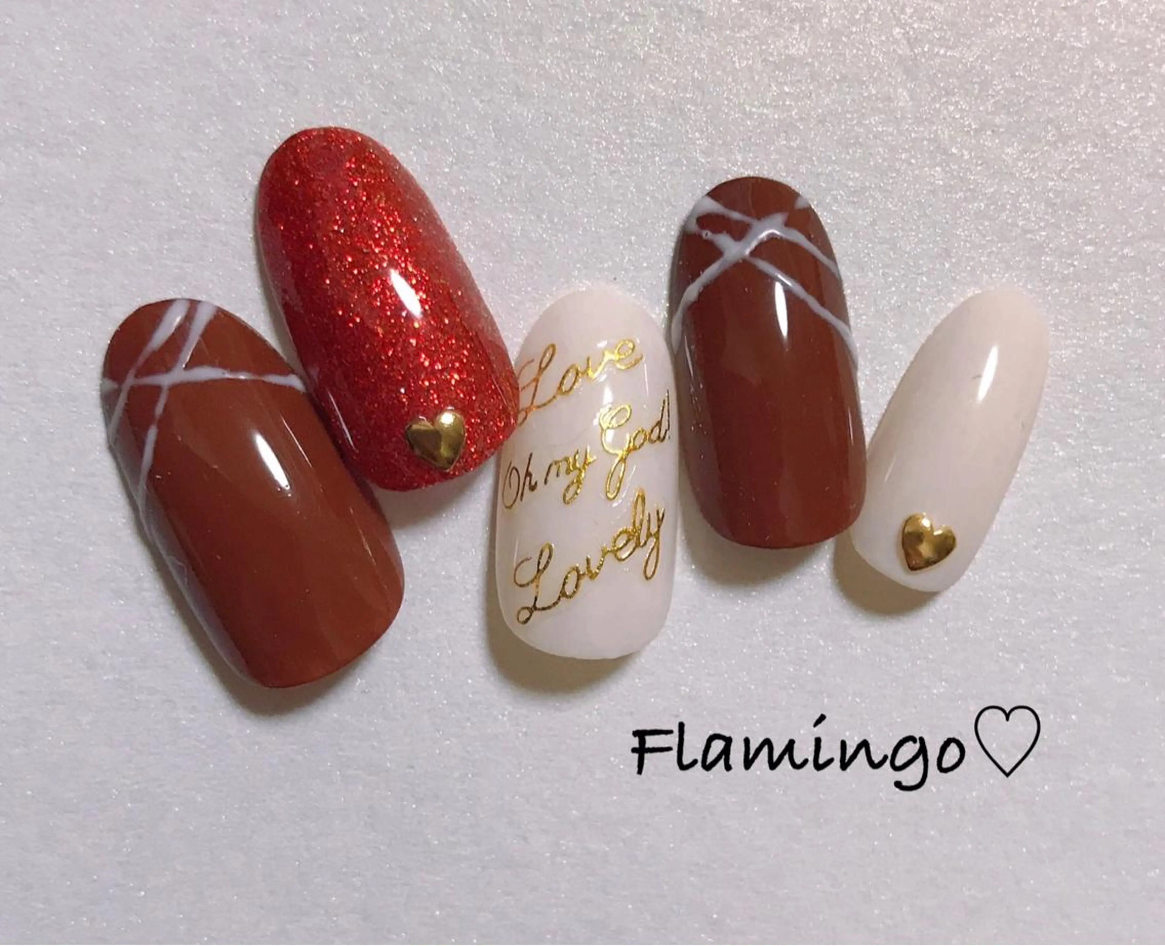 ネイル バレンタイン 冬ネイル 浮きにくいフィルイン ｜上品シンプルネイルのネイルデザイン