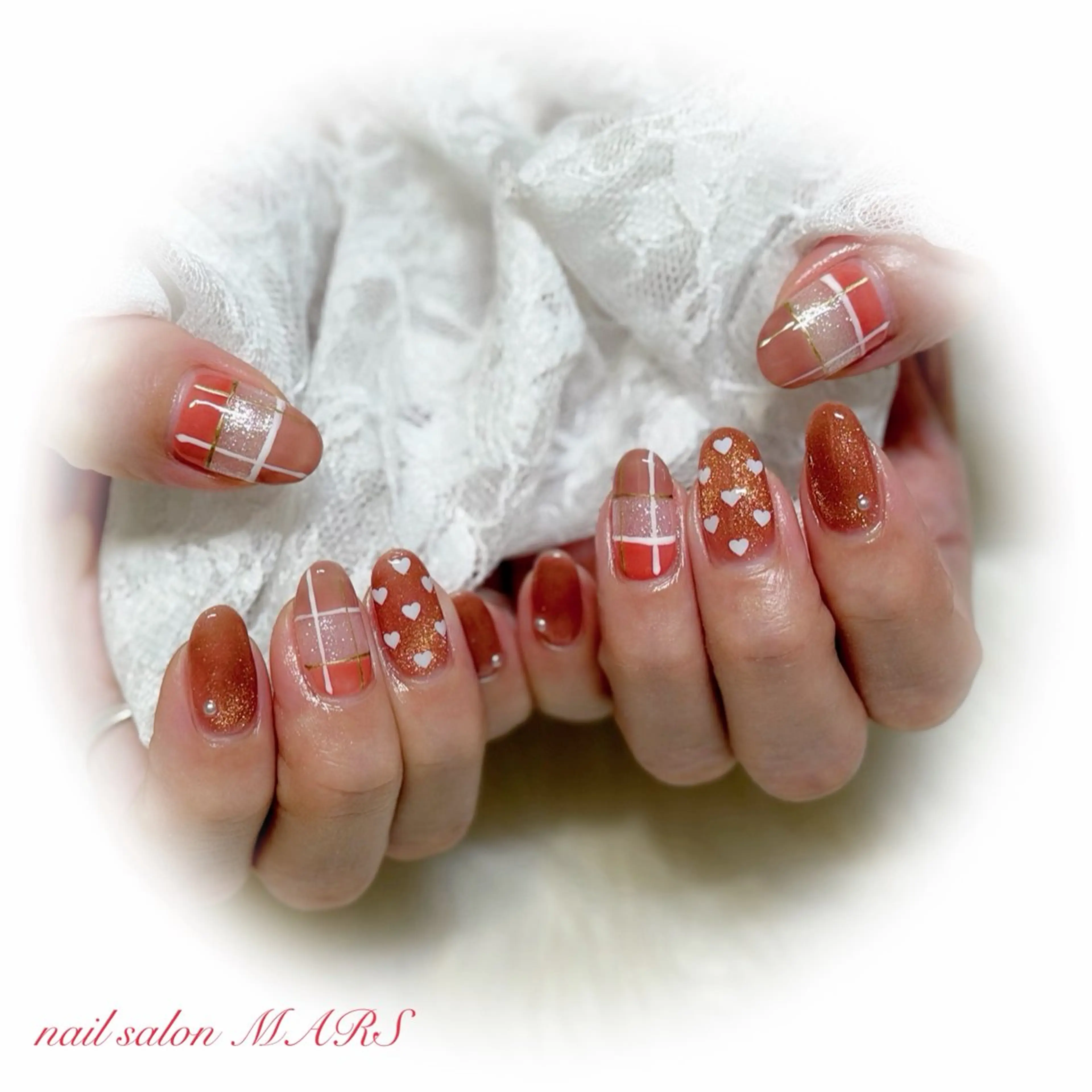 ネイル ハート マグネットネイル ハンドネイル nail salon MARSのネイルデザイン