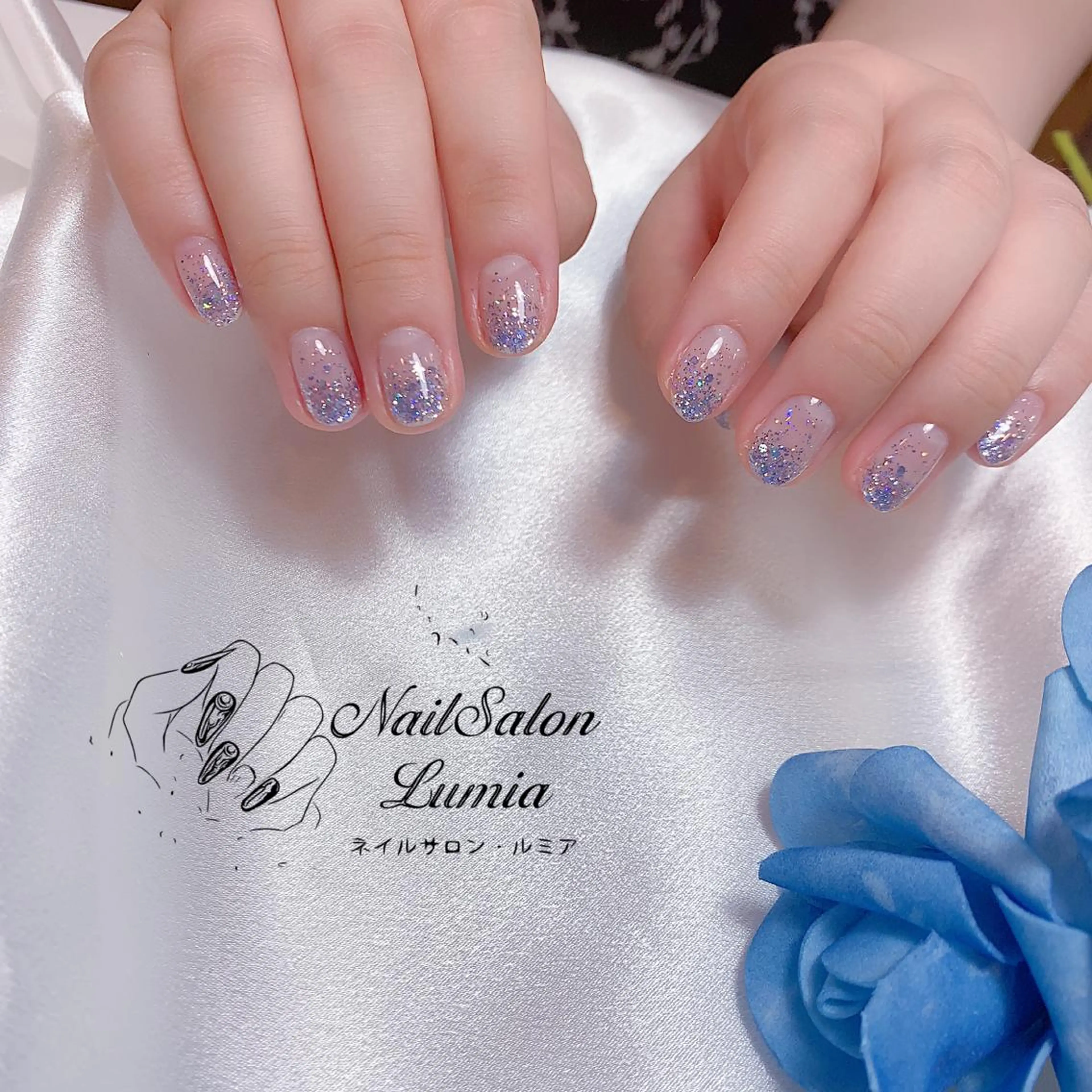ネイル グラデーション ラメ(グリッター) ラメグラデーション ハンドネイル ネイルサロン ルミア Lumia 店長のネイルデザイン