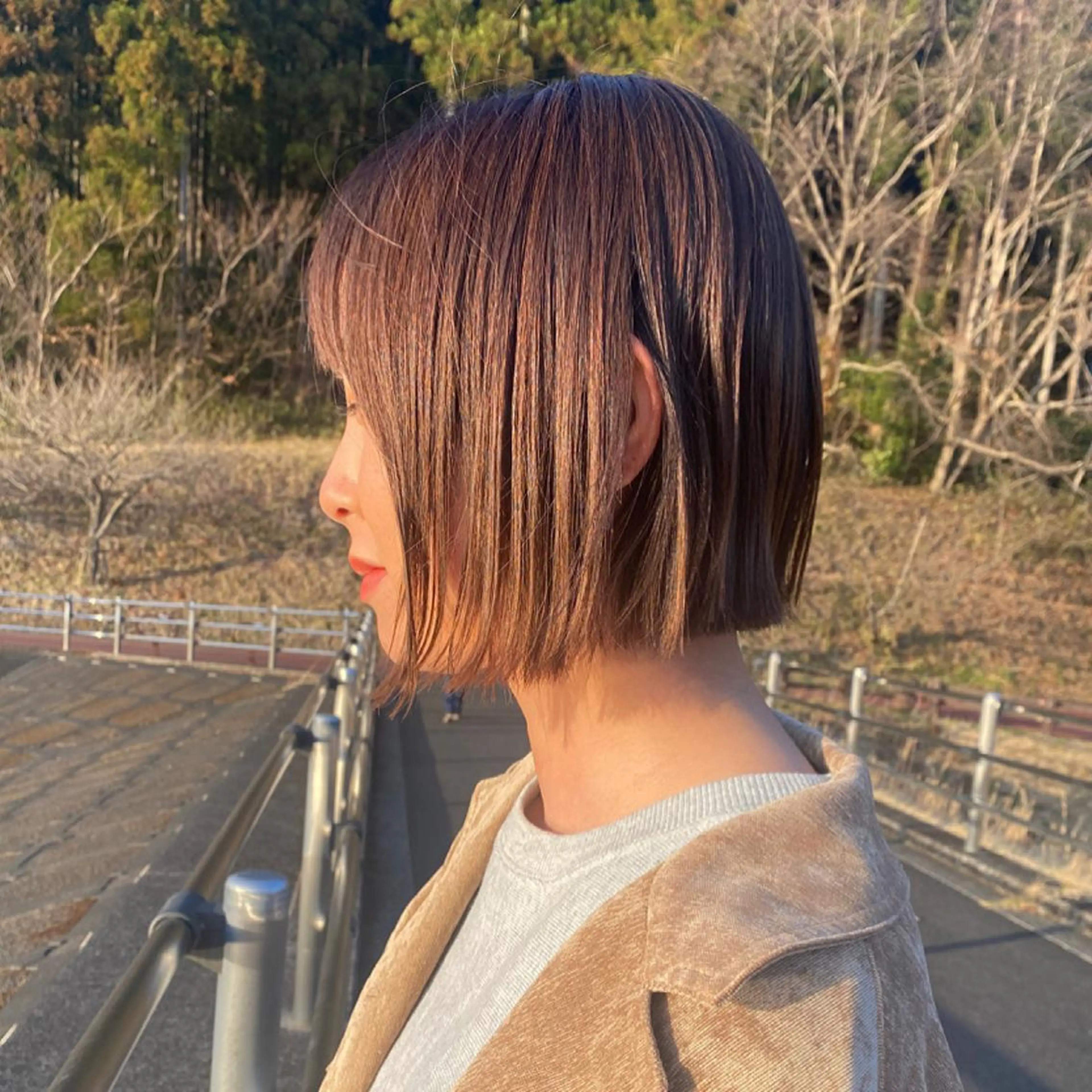 ショート ボブ カット ヘアカラー トリートメント 🤍韓国風ヘア 柴田真帆🤍のヘアスタイル