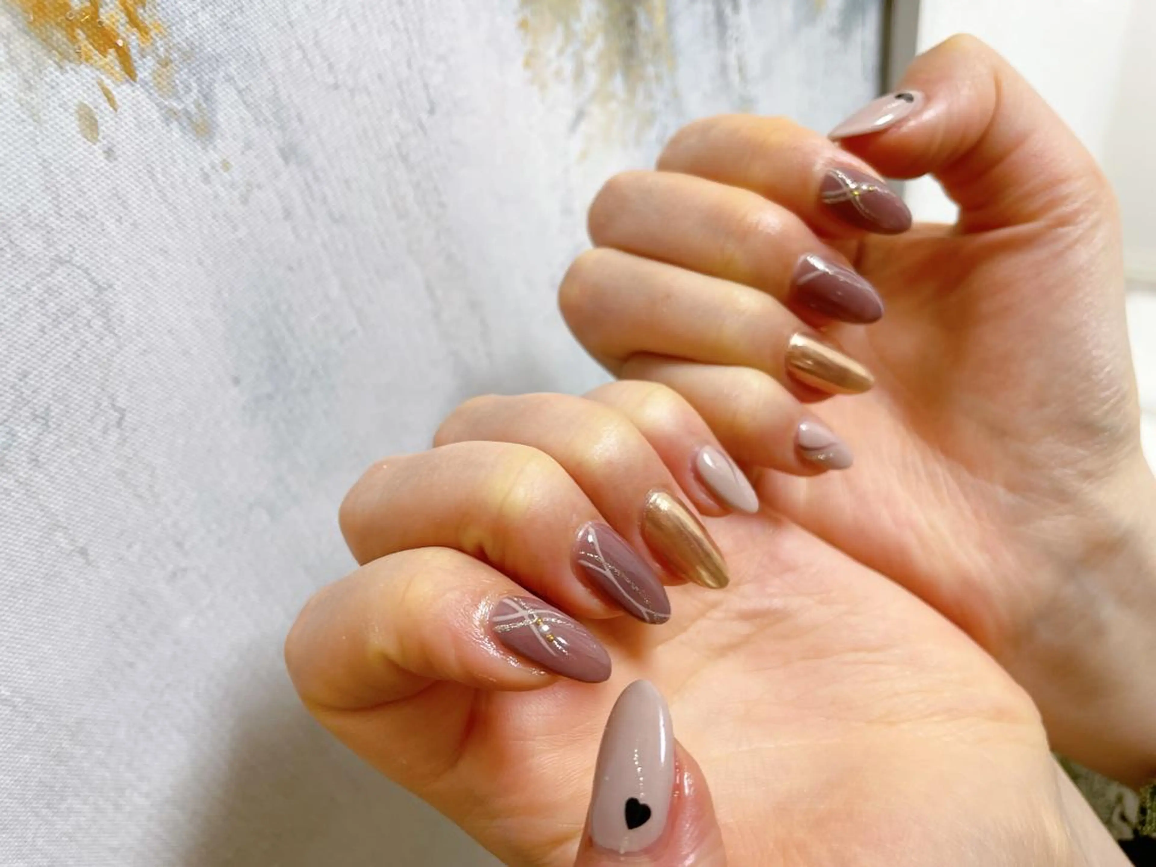 ネイル フットネイル フレンチネイル ジェルネイル ハート 韓国ネイル Mogu nail 二子玉川のネイルデザイン