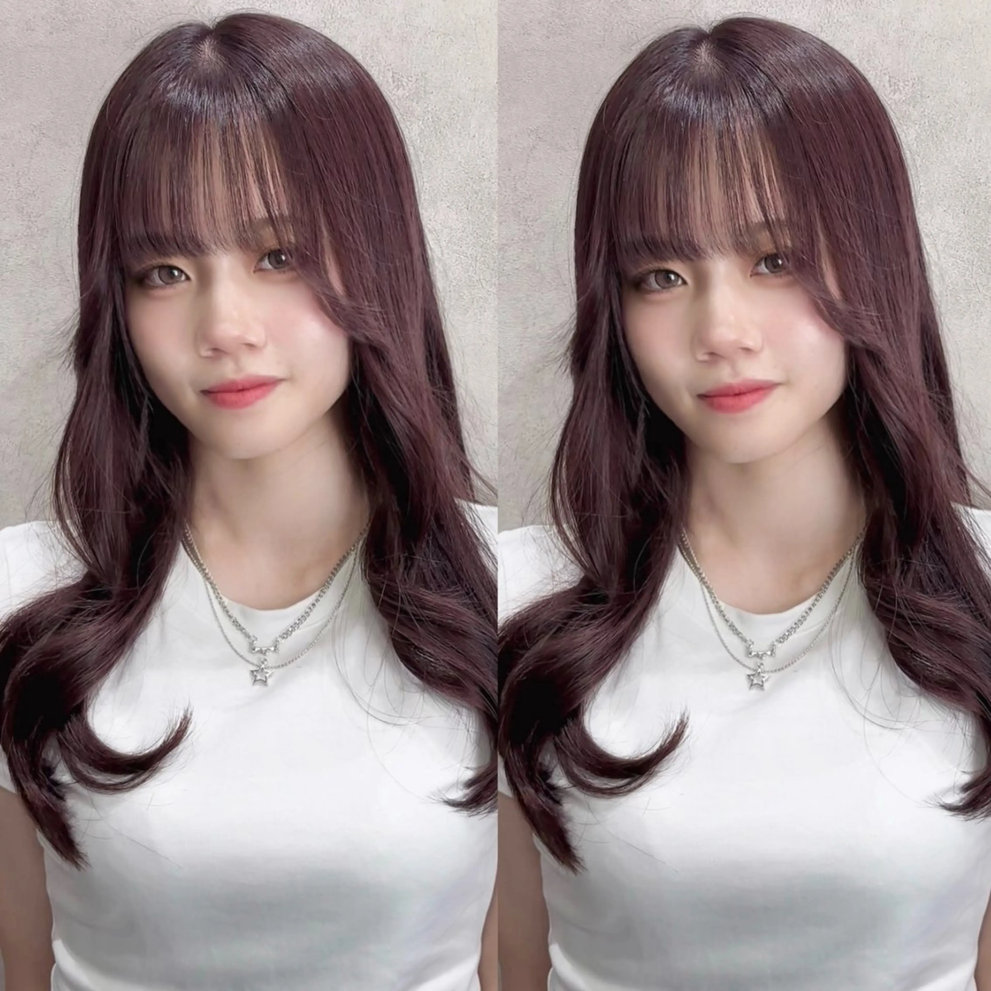 ロング カラー ブリーチ カシス ラベンダーカラー 💎色落ち綺麗に白肌 ラベンダー💎りんのヘアスタイル