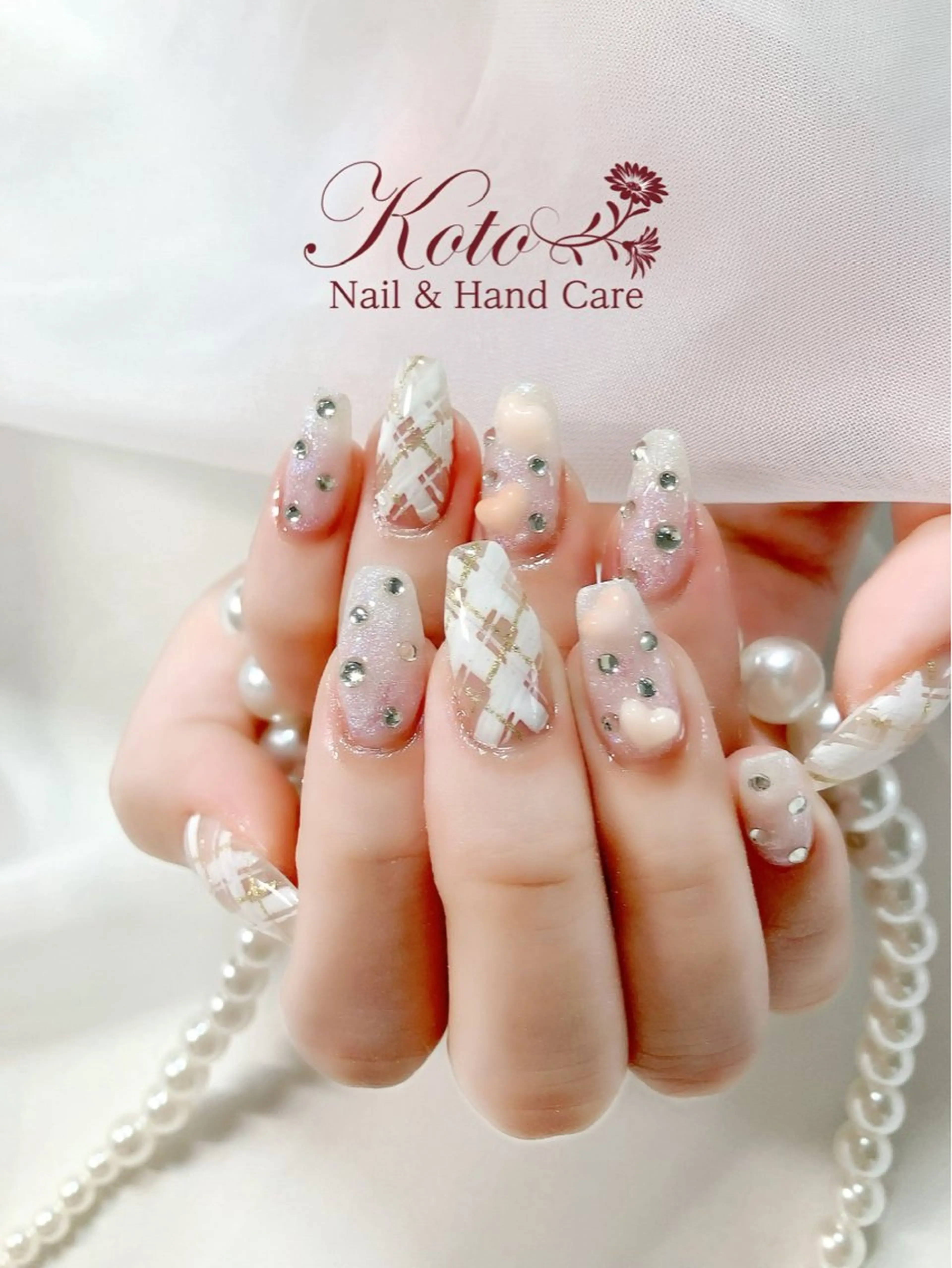 ネイル 長さ出し ジェルネイル 持ち込み ニュアンスネイル 赤色 ハンドネイル Nail Salon KOTOのネイルデザイン