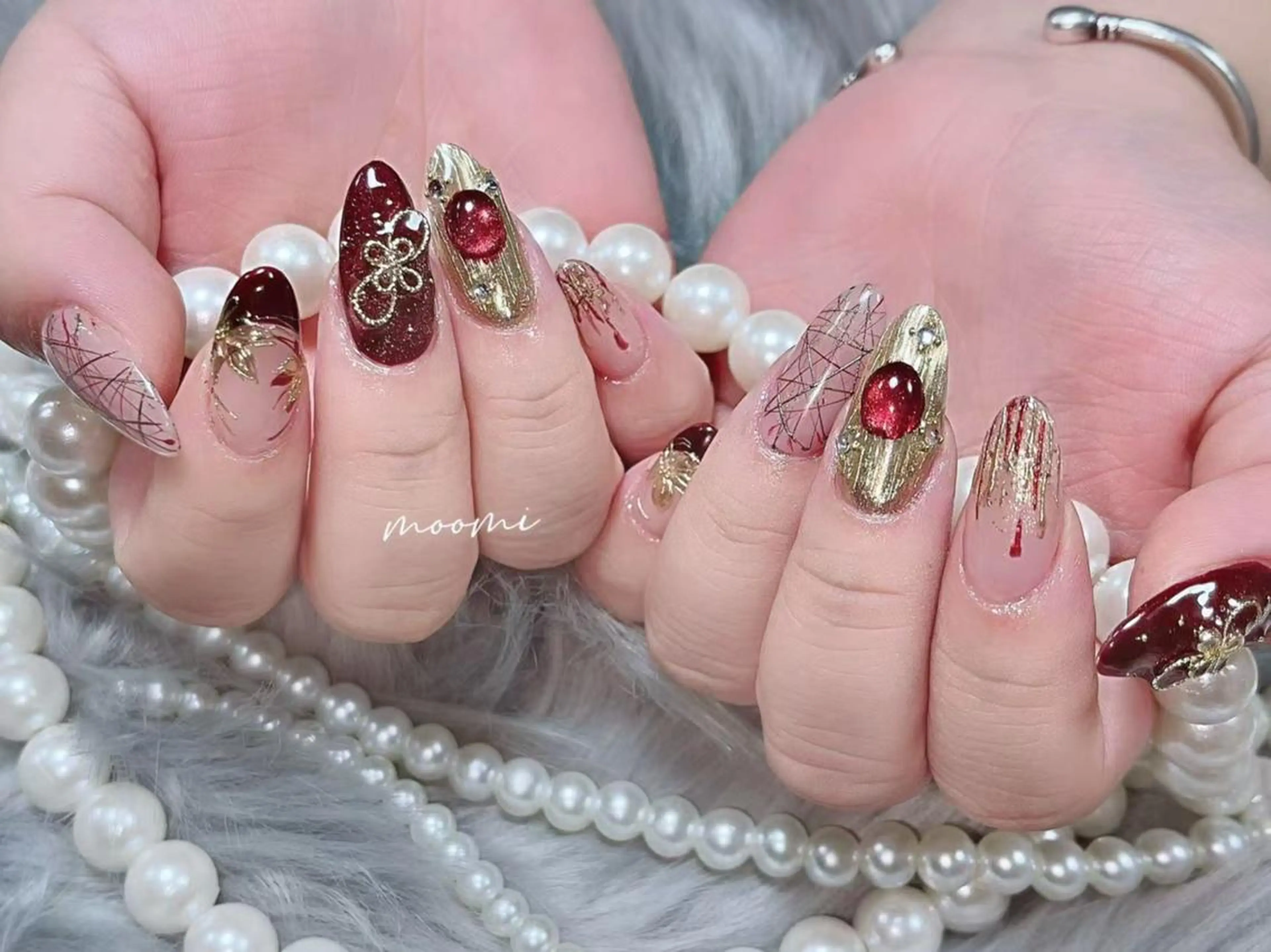 ネイル 長さ出し ジェルネイル グラデーション 韓国ネイル マグネットネイル moomi nail スカルプ専門のネイルデザイン