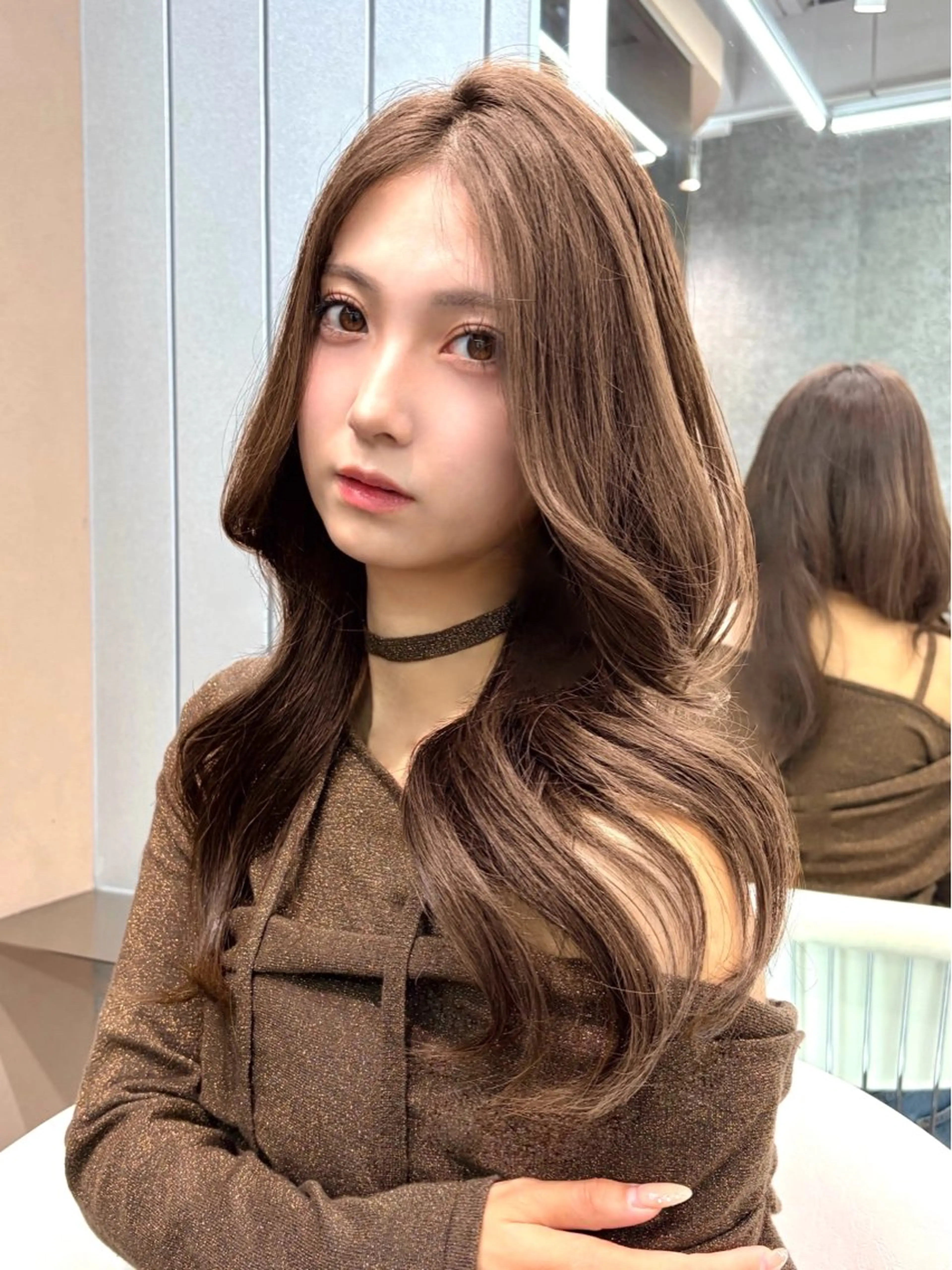 ロング ロングレイヤー くびれヘア 顔まわりレイヤー 顔周りカット 髪質改善 カット ヘアカラー トリートメント 大宮🤍縮毛矯正 レイヤー🪽なるのヘアスタイル