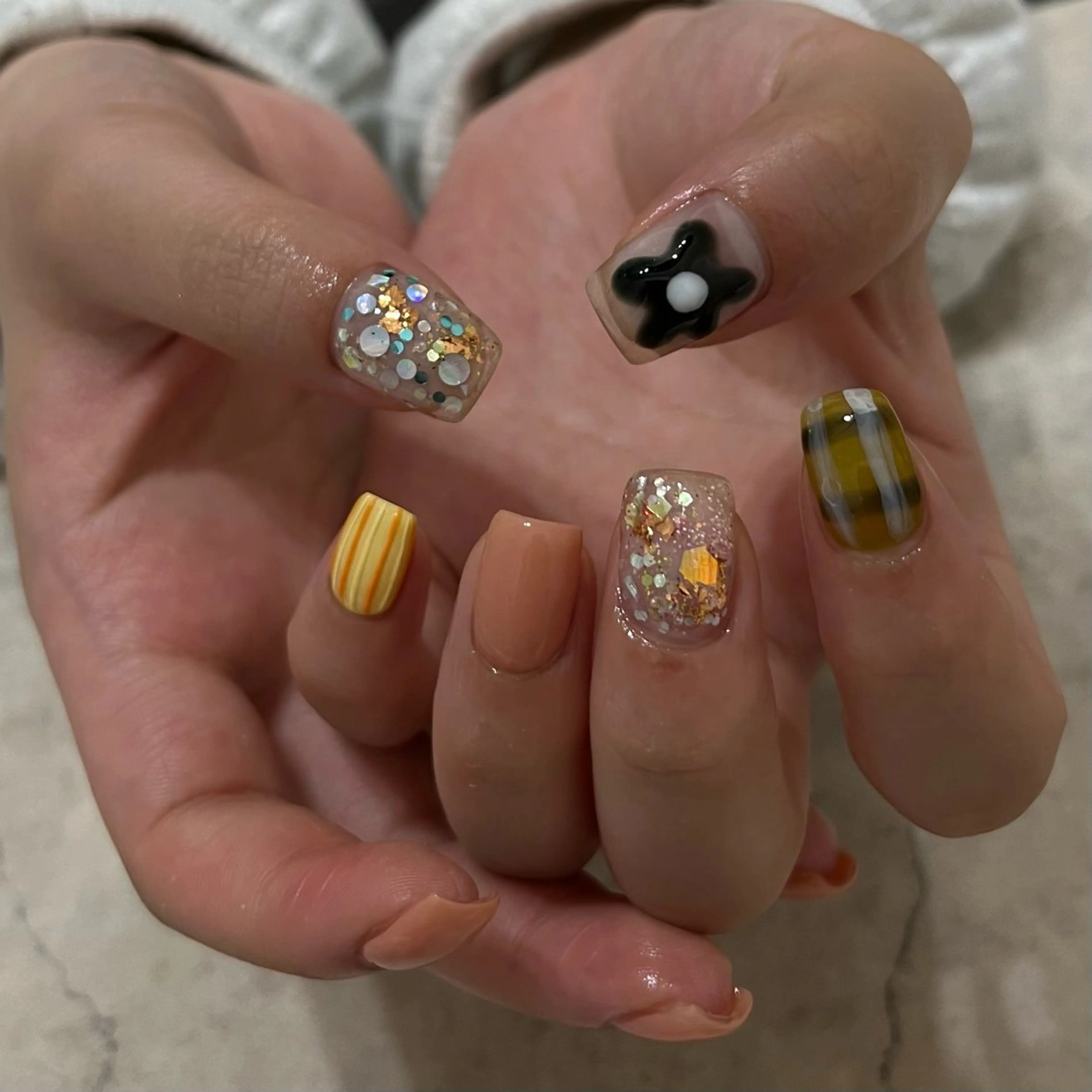 ネイル グリーン 持ち込み ハンドネイル nail salon O (en)所属・vegh. nail／阿波座のネイルデザイン
