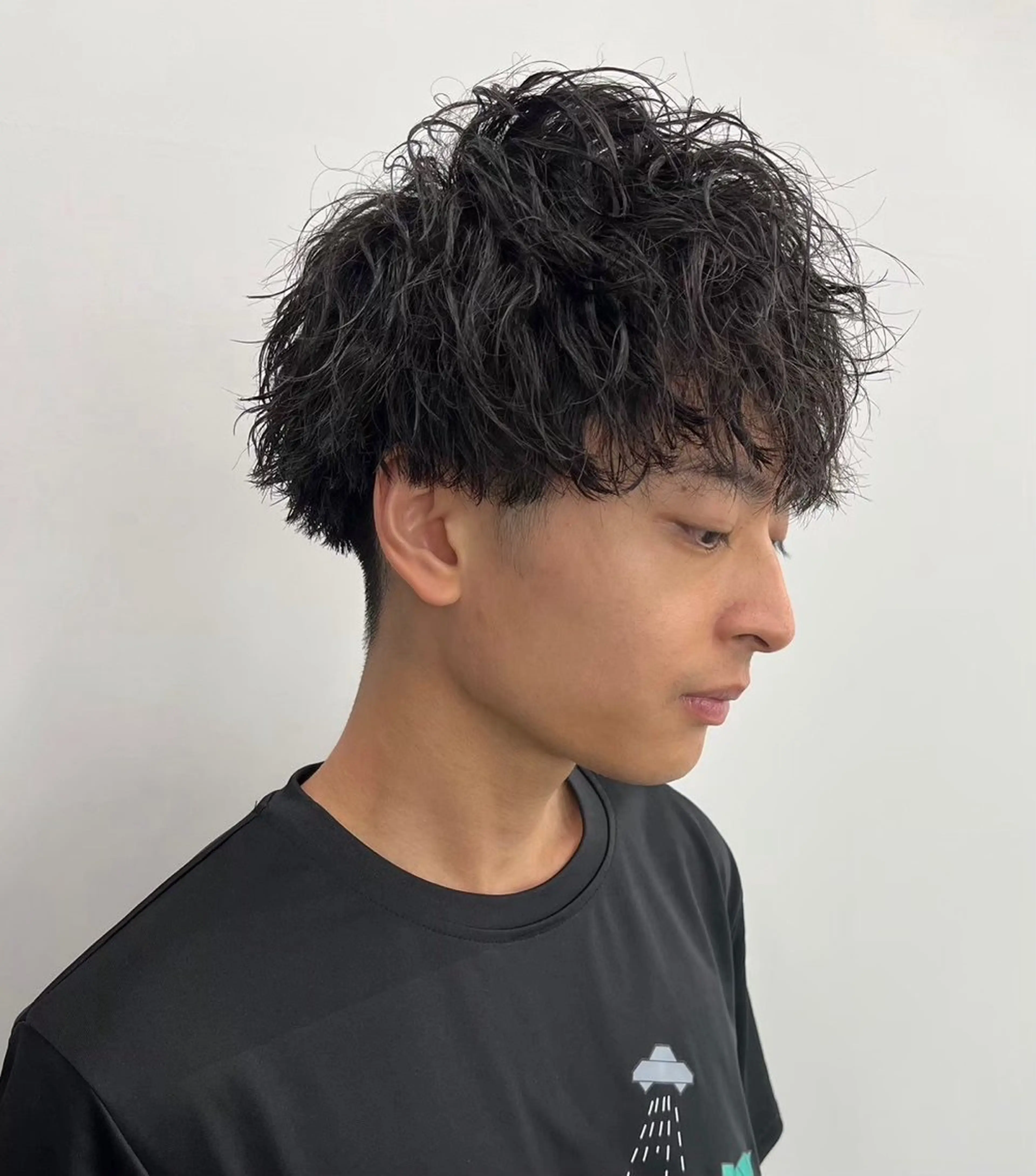 ショート パーマ メンズ カット パーマ ニュアンスパーマ/ ウルフ/ときなのヘアスタイル