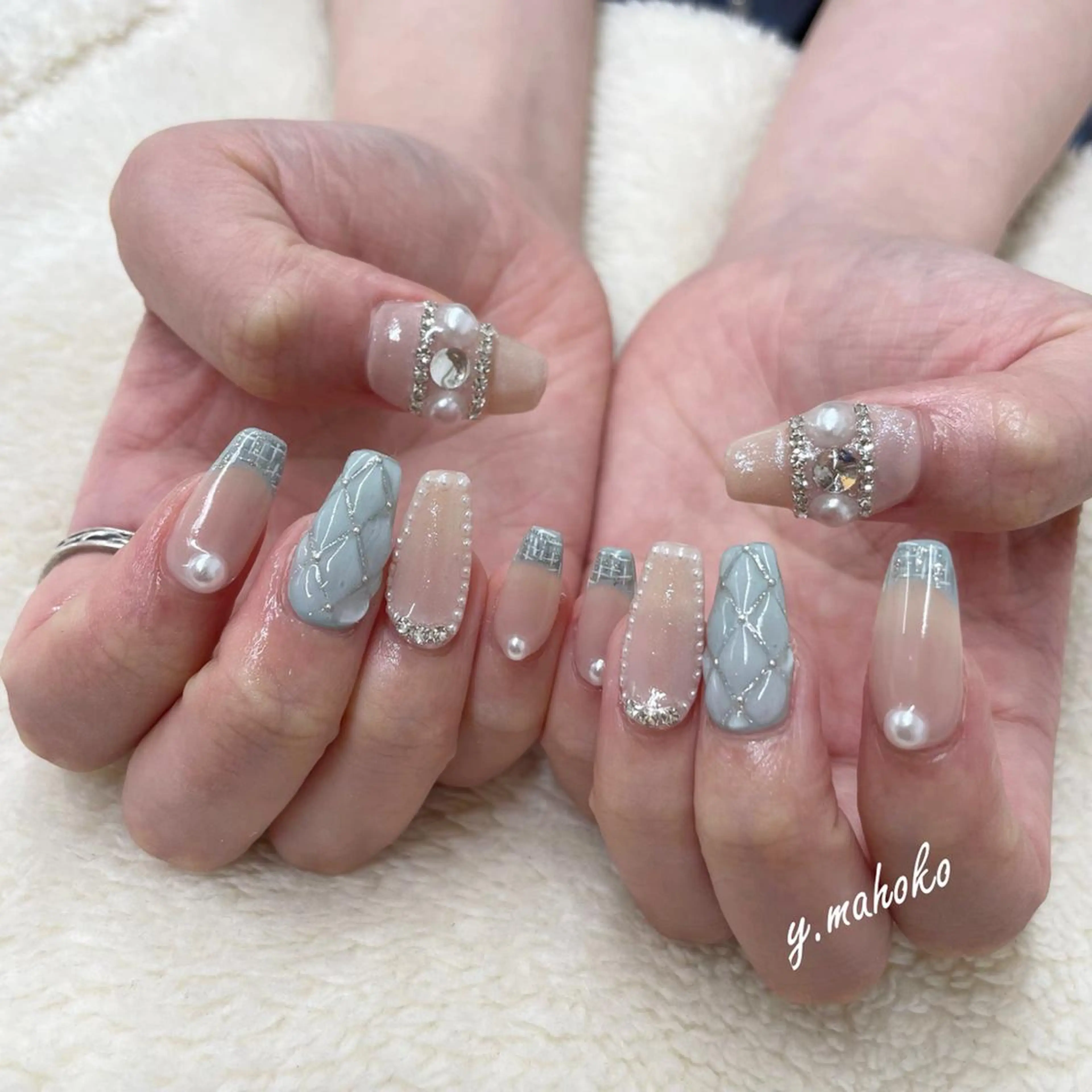 ロング ネイル ハンドネイル She nail studio 原宿所属・パラジェル有/ スカルプ/mahoのネイルデザイン