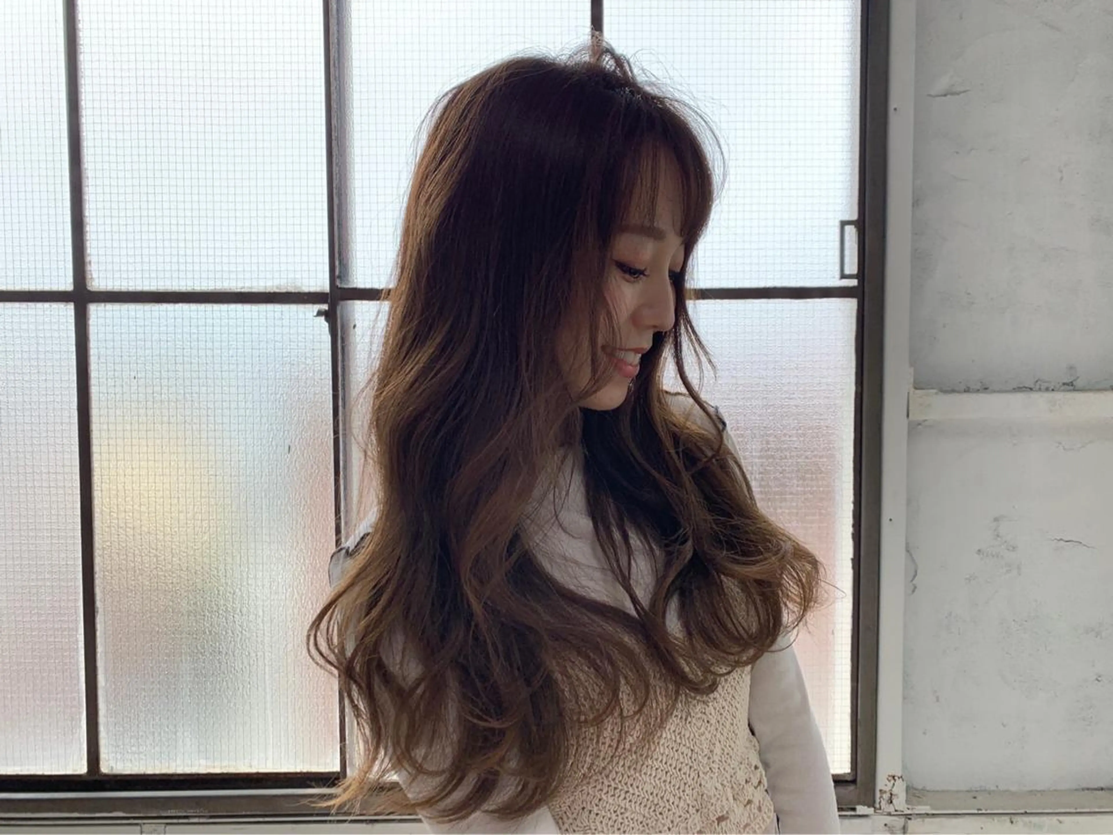 ロング ハイライト 髪質改善 小顔カット LEVIJU hair所属・韓国ヘア🕊村上 ののこ🕊のヘアスタイル