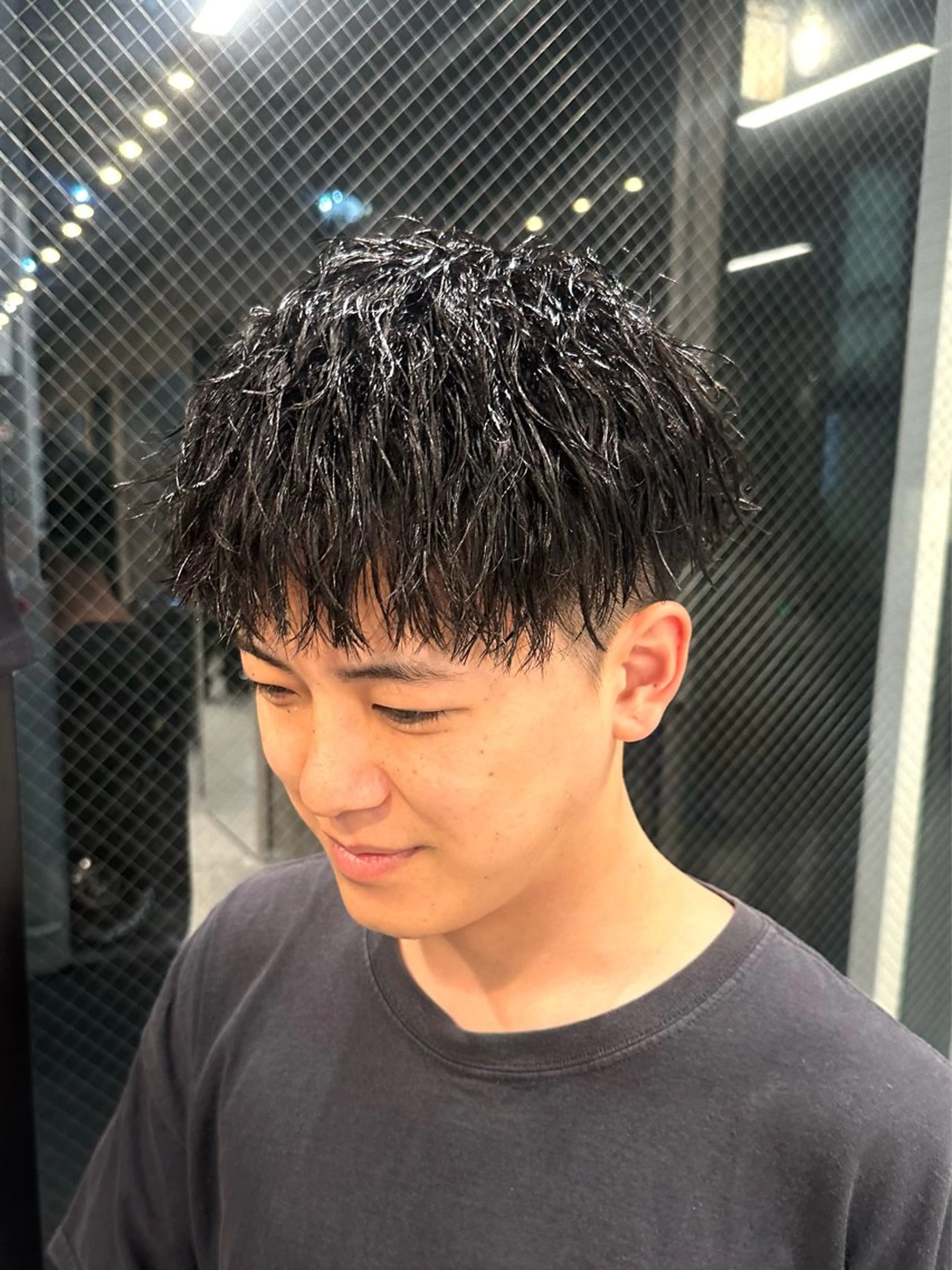 ショート パーマ メンズ メンズパーマ メンズツイストパーマ ツイストパーマ ツイスパ/メンズ パーマ/歩夢のヘアスタイル